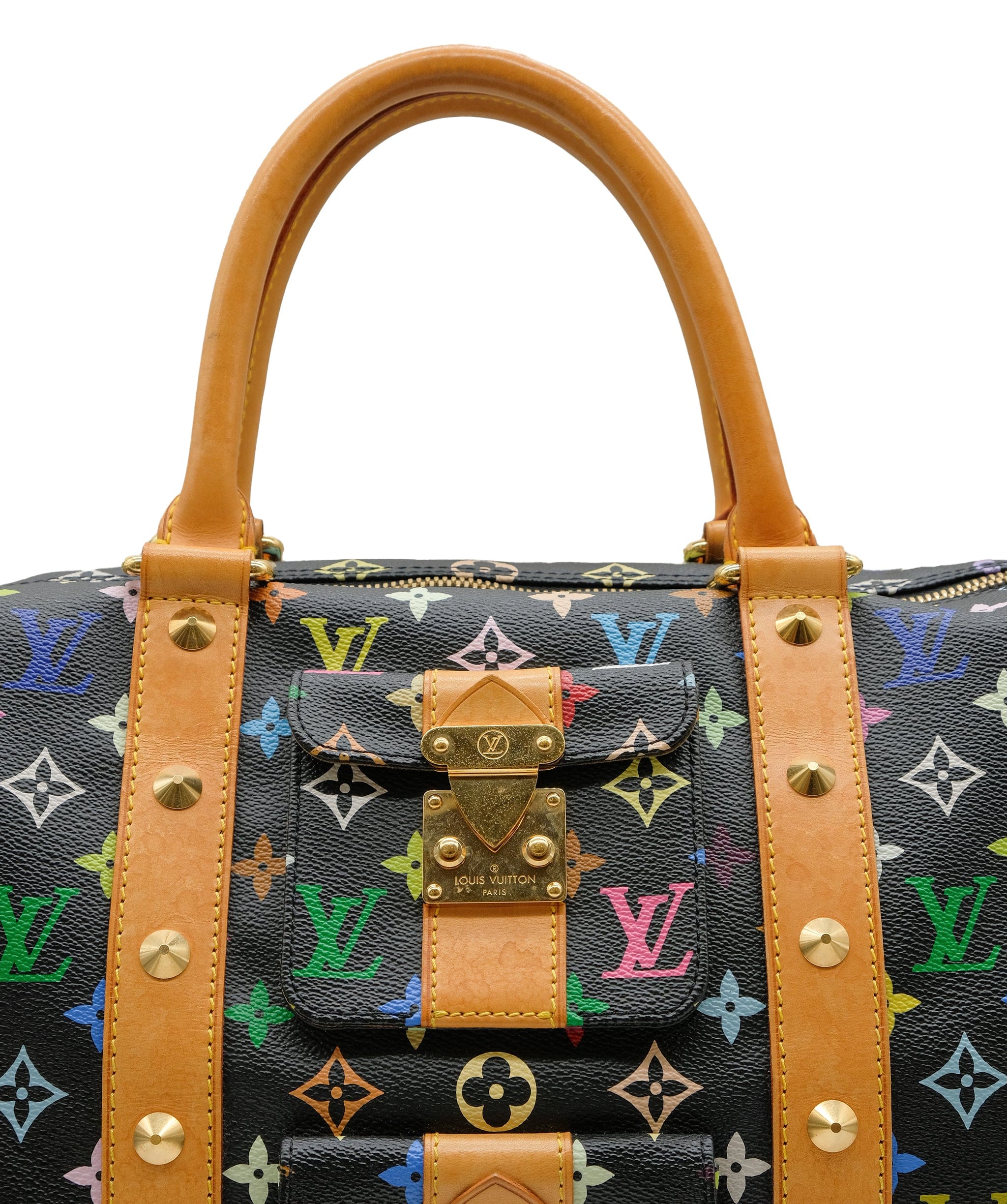 Louis Vuitton Louis Vuitton Monogram Multicolor Keepall 45 Boston Bag Black M92640 Auth 28150A DXBS0313