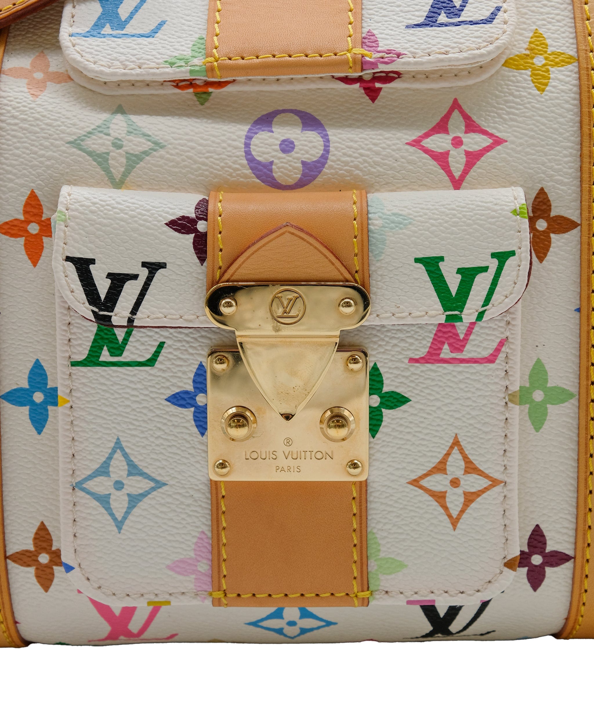 Louis Vuitton Louis Vuitton Monogram Multicolor Keepall 45 Boston Bag White M92641 Auth 63604A DXBS0314