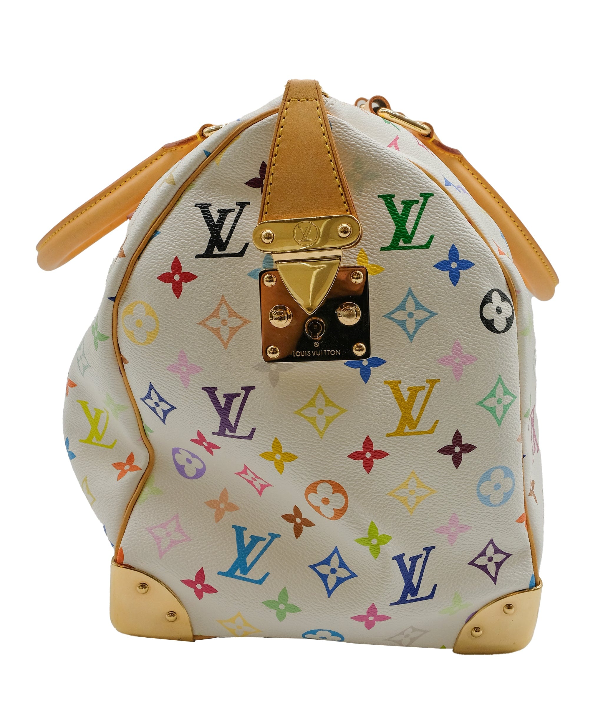 Louis Vuitton Louis Vuitton Monogram Multicolor Keepall 45 Boston Bag White M92641 Auth 63604A DXBS0314