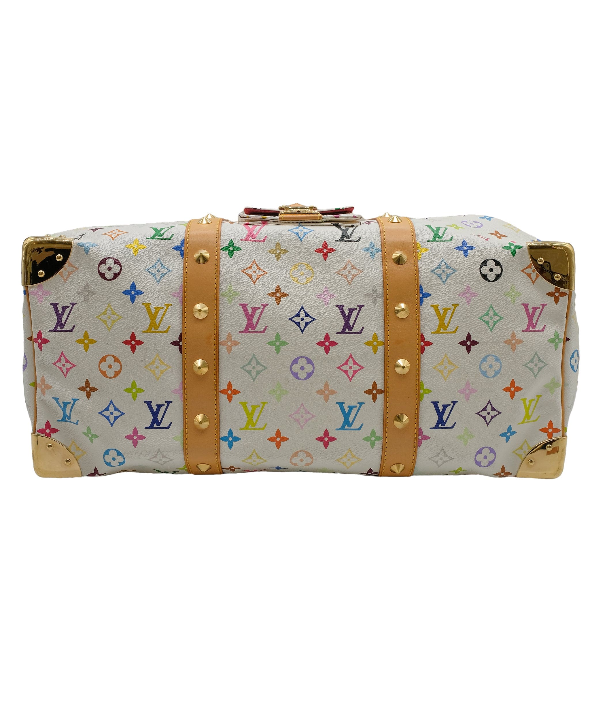 Louis Vuitton Louis Vuitton Monogram Multicolor Keepall 45 Boston Bag White M92641 Auth 63604A DXBS0314