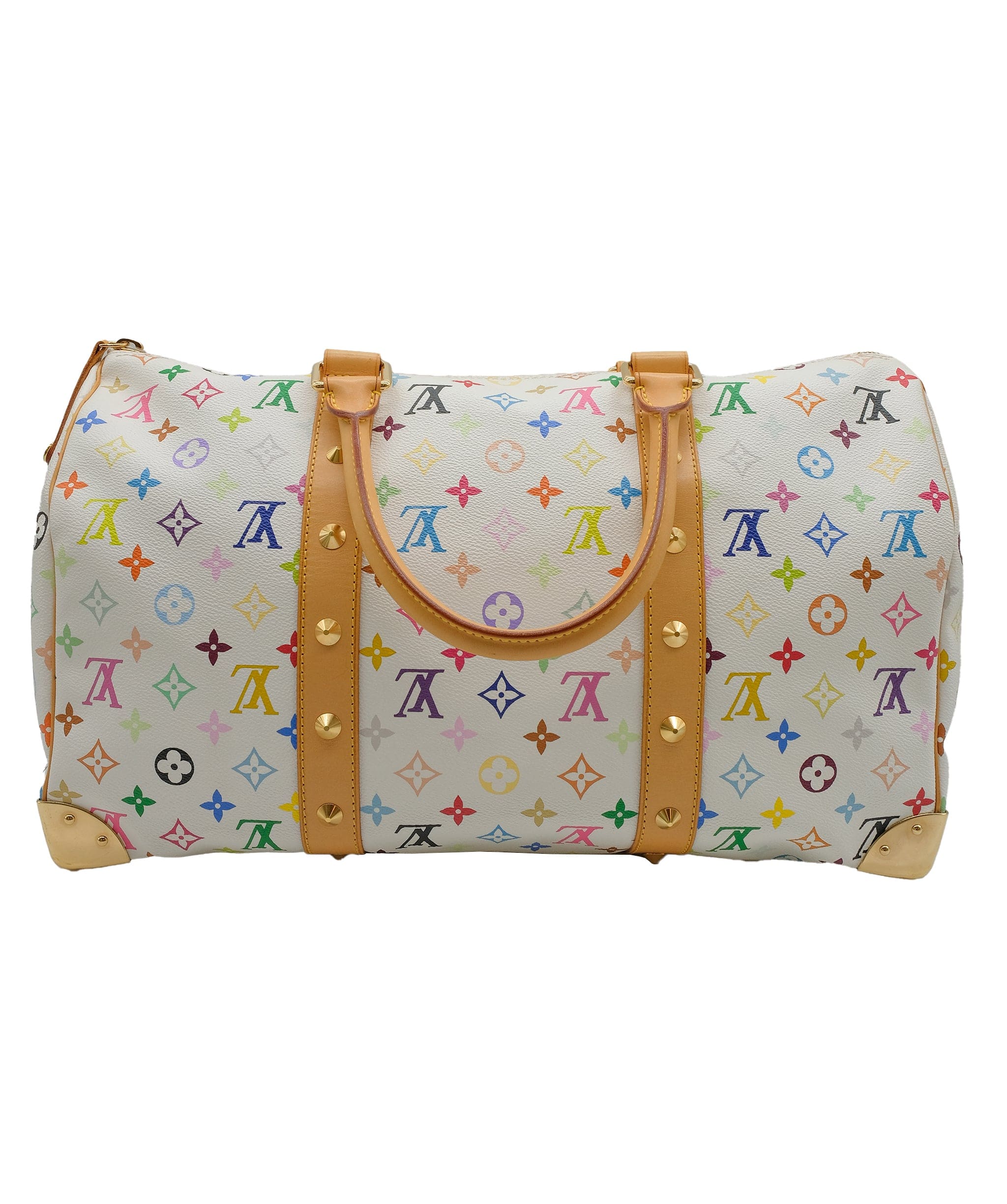 Louis Vuitton Louis Vuitton Monogram Multicolor Keepall 45 Boston Bag White M92641 Auth 63604A DXBS0314