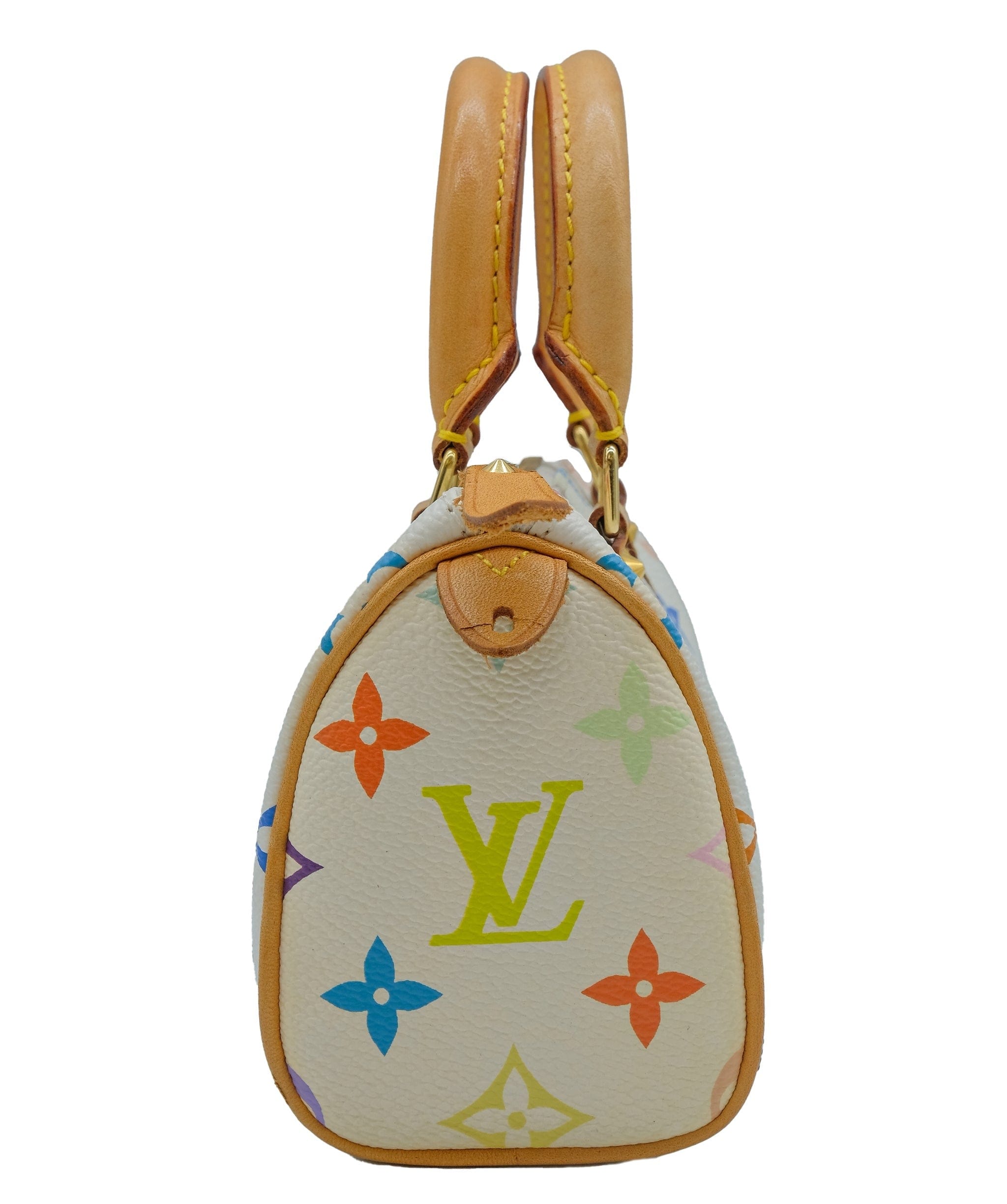 Louis Vuitton Louis Vuitton Monogram Multicolor Mini Speedy Hand Bag white M92644 Auth 73932A DXBS0315