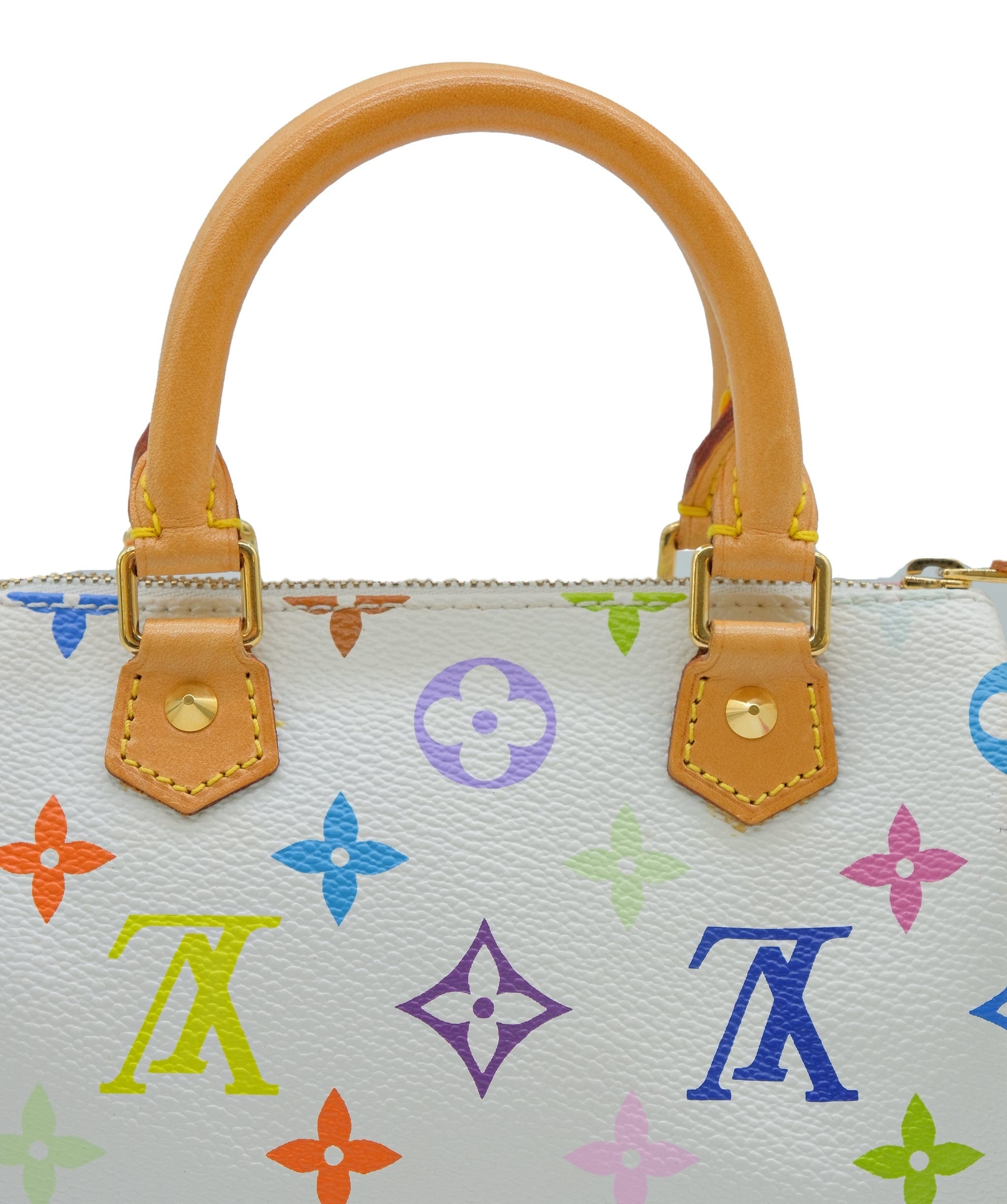 Louis Vuitton Louis Vuitton Monogram Multicolor Mini Speedy Hand Bag white M92644 Auth 73932A DXBS0315