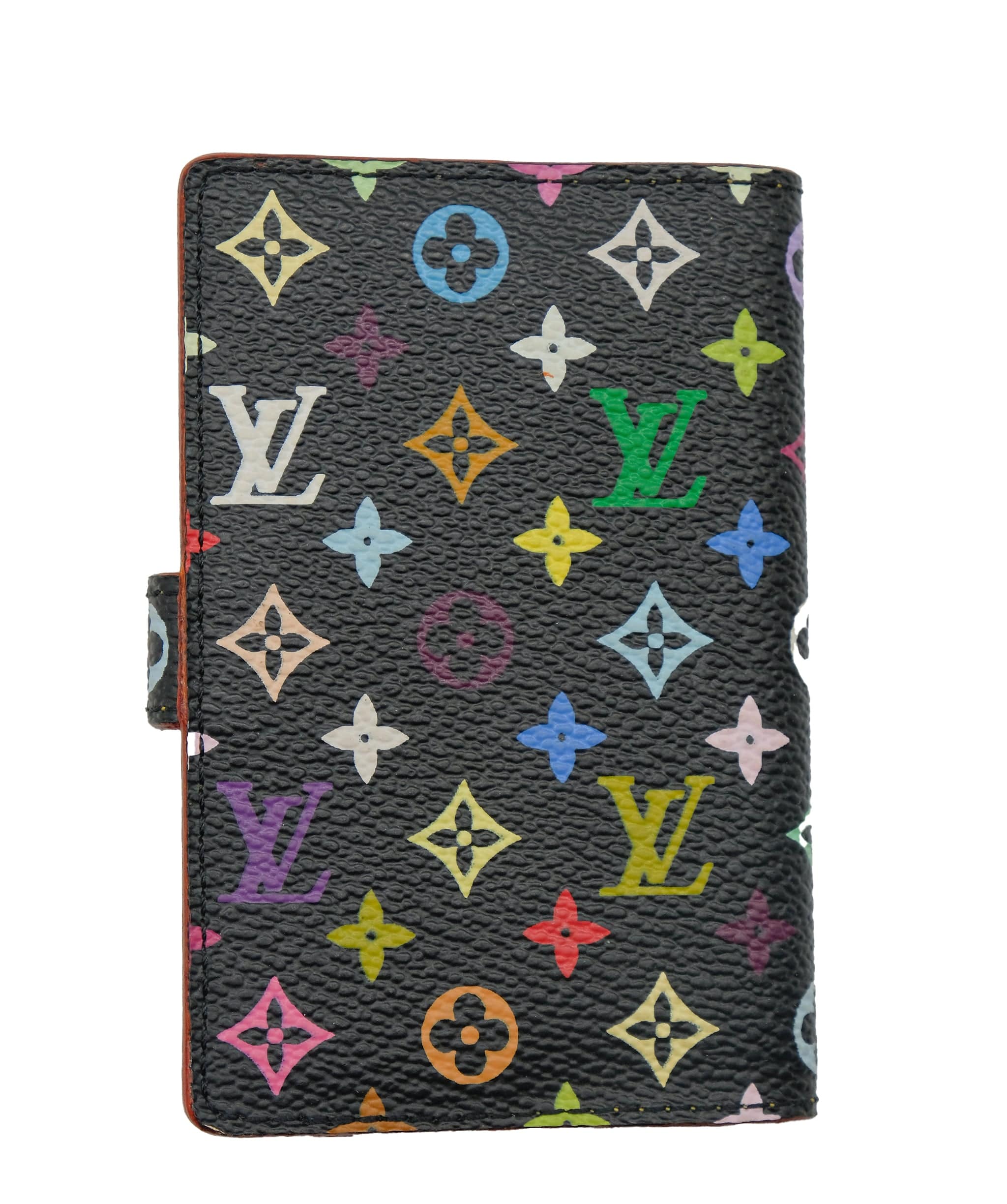 Louis Vuitton Louis Vuitton Multicolor Agenda Mini Note Cover Black M92654 Auth 29931A DXBS0294