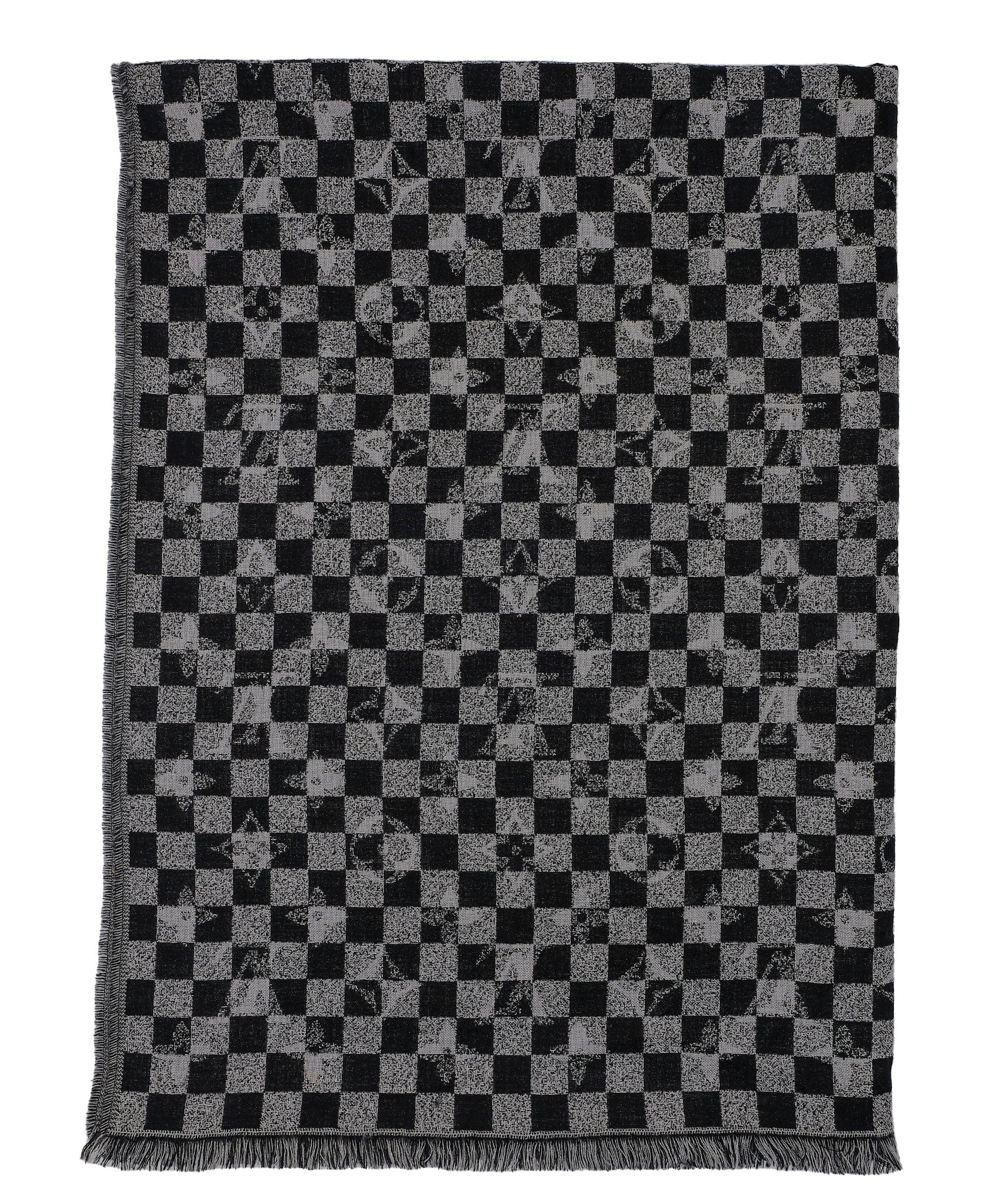 Louis Vuitton Louis vuitton Scarf black white and grey RJC3165