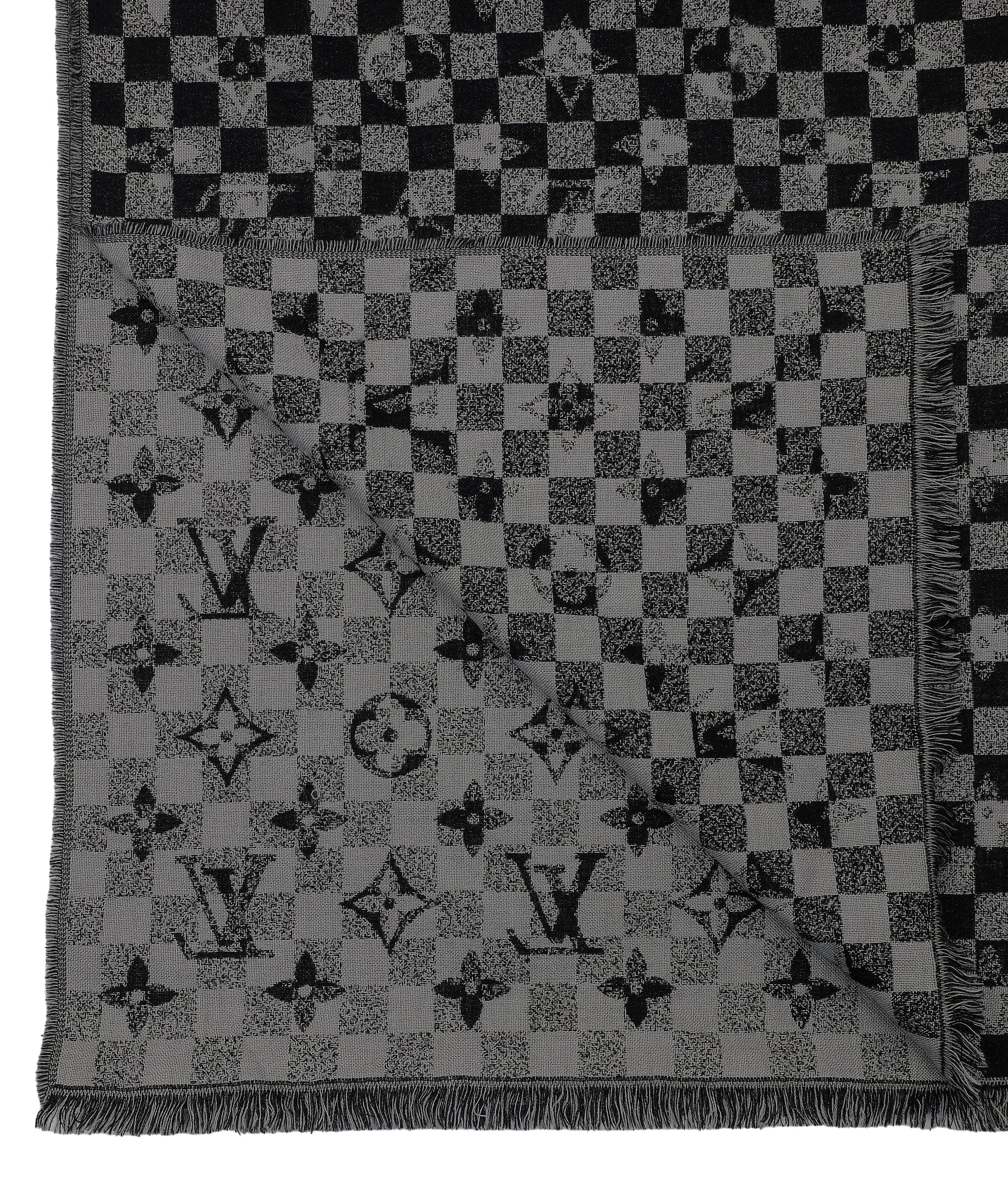 Louis Vuitton Louis vuitton Scarf black white and grey RJC3165