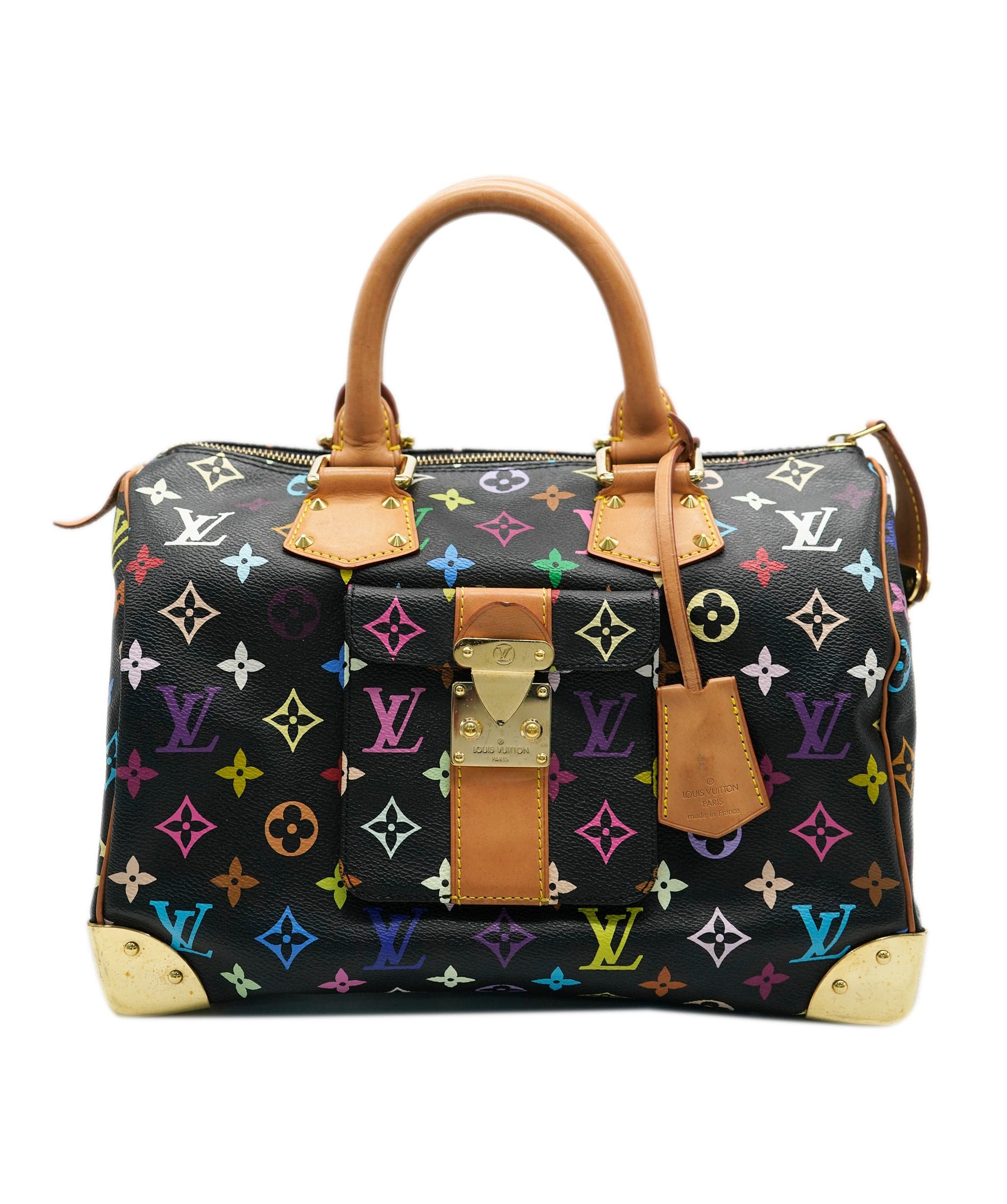 Louis Vuitton Louis Vuitton Black Multicolor Monogram Canvas Speedy 30 ABC0783