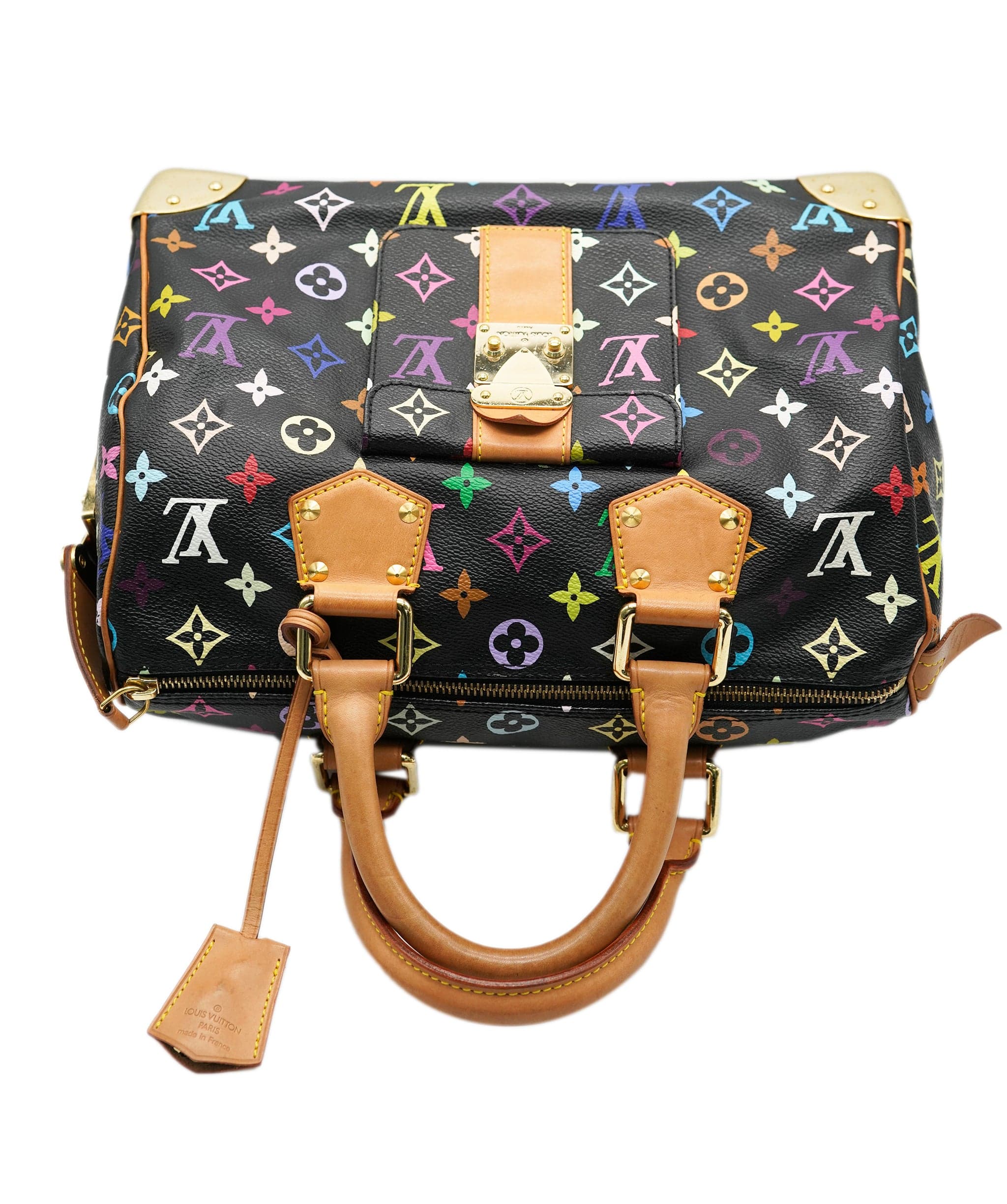 Louis Vuitton Louis Vuitton Black Multicolor Monogram Canvas Speedy 30 ABC0783