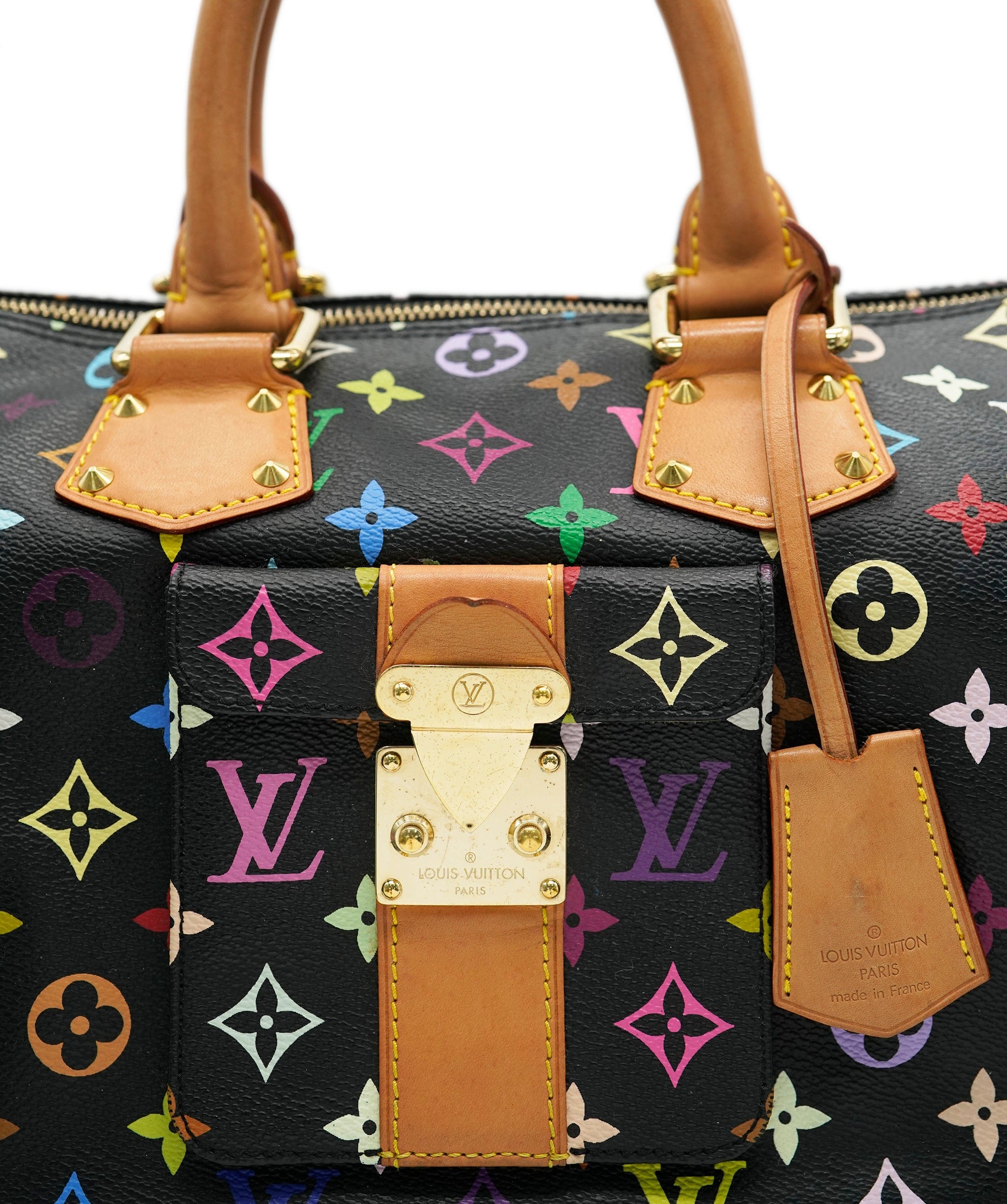 Louis Vuitton Louis Vuitton Black Multicolor Monogram Canvas Speedy 30 ABC0783