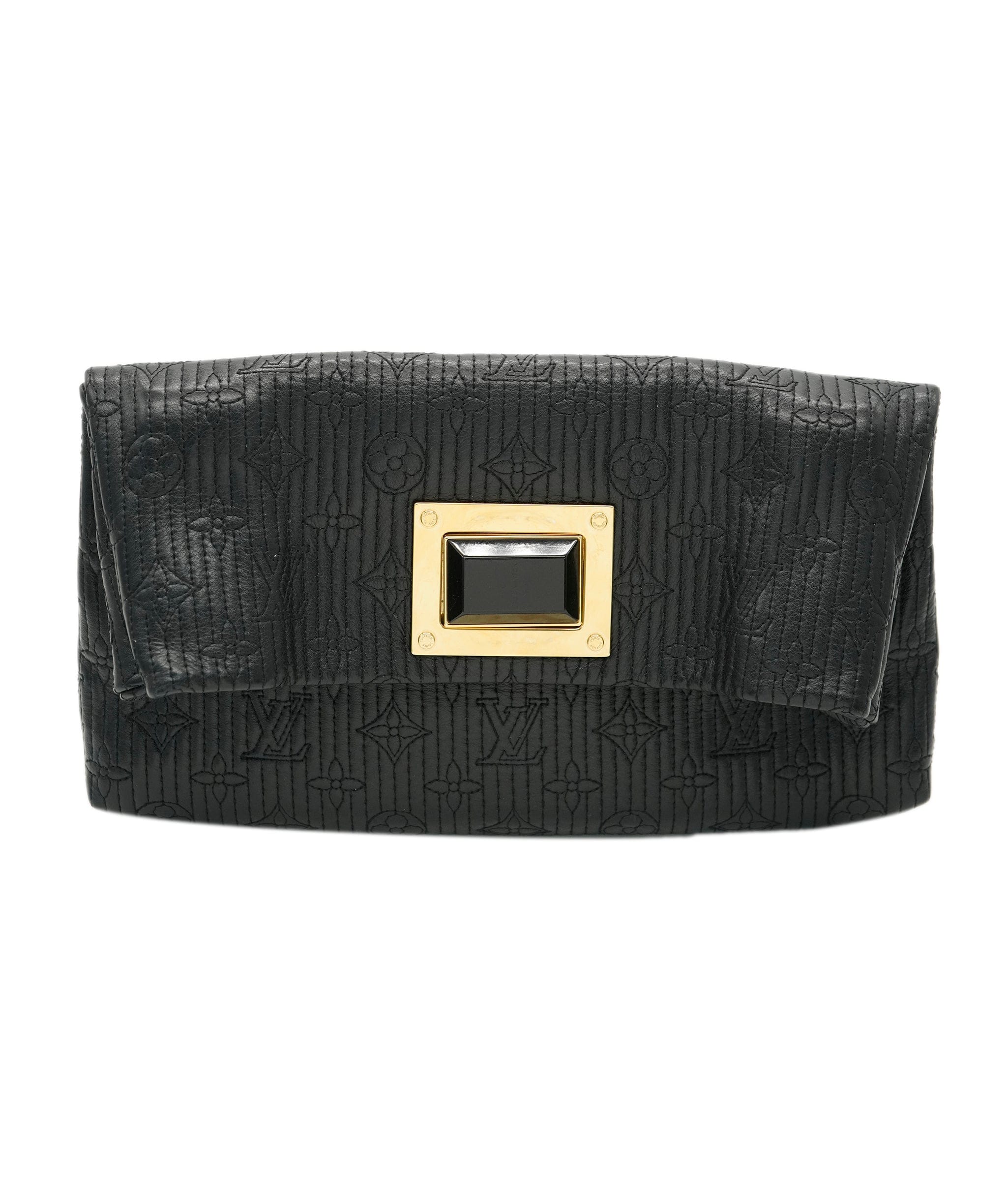 Louis Vuitton Louis Vuitton Black Quilted Lambskin Monogram Altair Clutch ABC0956