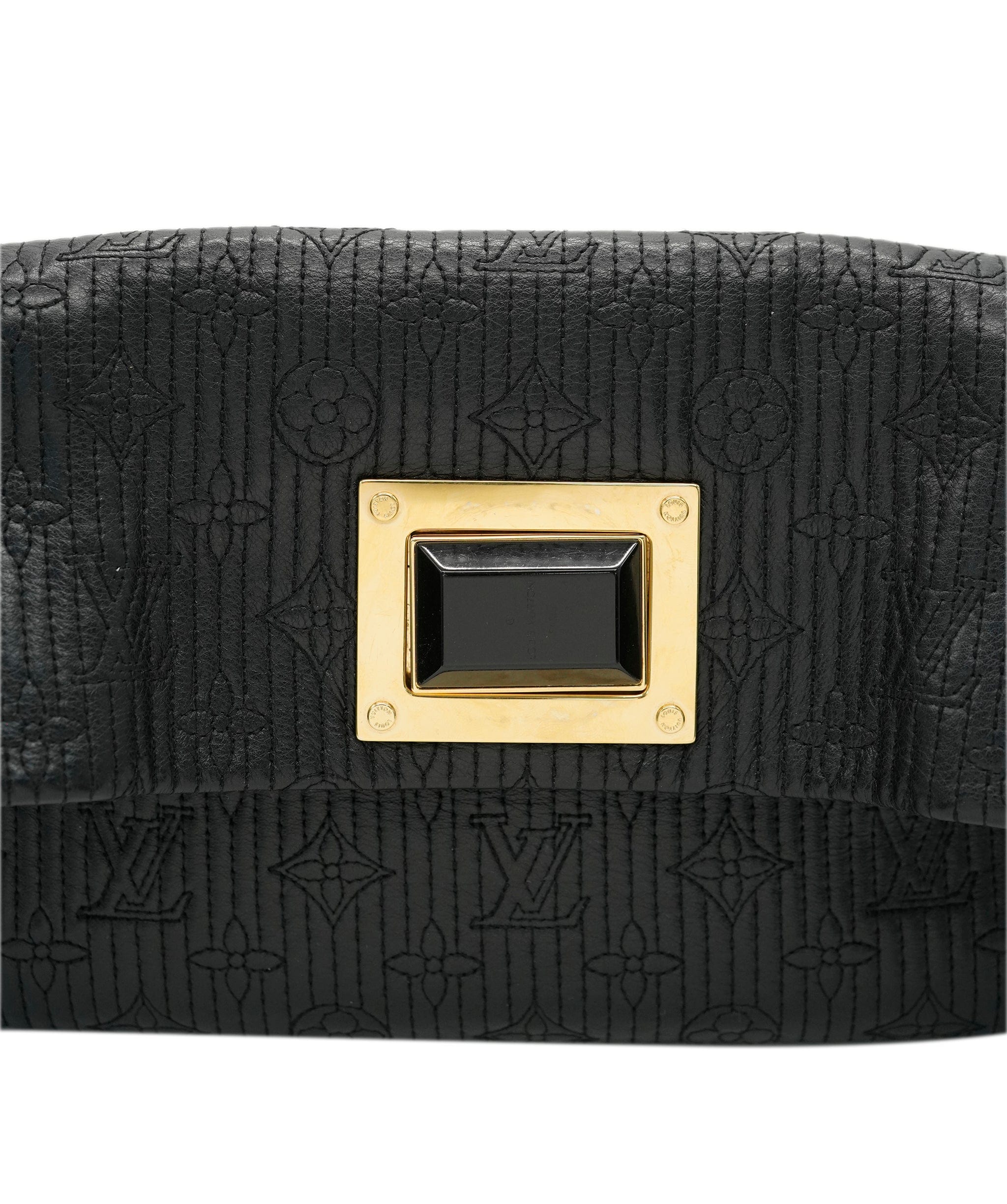 Louis Vuitton Louis Vuitton Black Quilted Lambskin Monogram Altair Clutch ABC0956