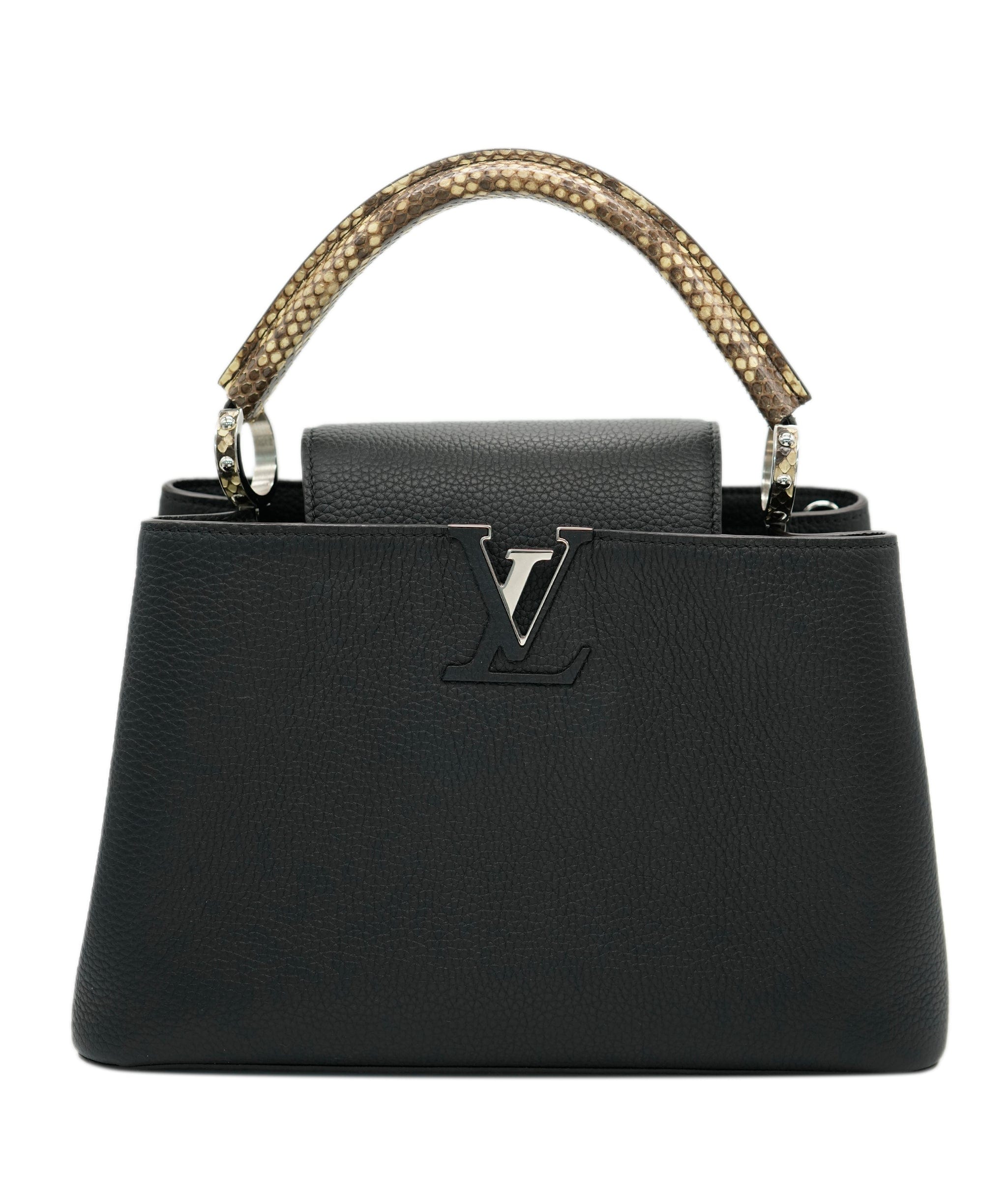 Louis Vuitton Louis Vuitton Black Taurillon Python Capucines MM ABC0972