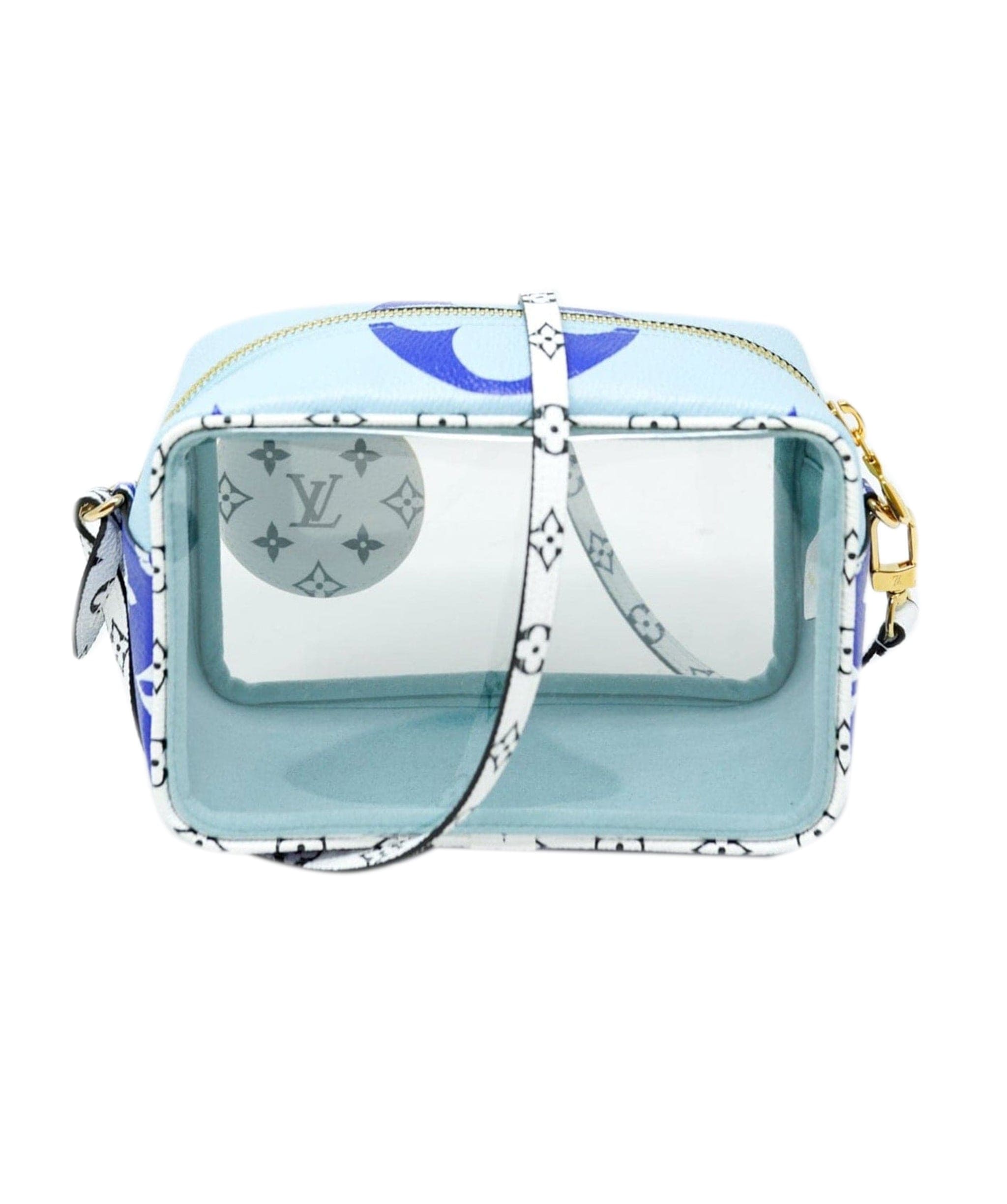 Louis Vuitton Louis Vuitton Blue Giant Monogram Coated Canvas and PVC Saint Barth Beach Pouch Gold Hardware ALC0812