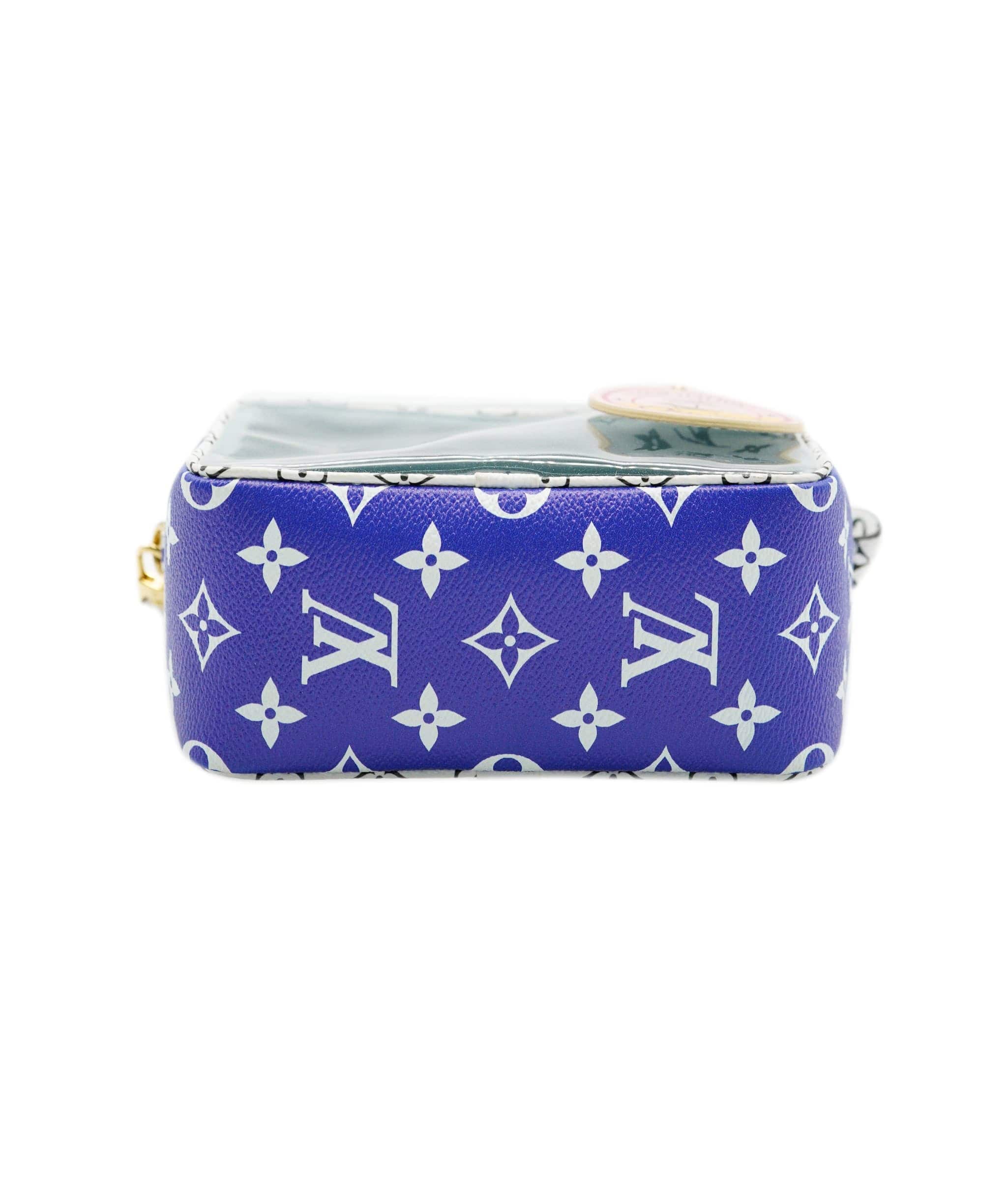 Louis Vuitton Louis Vuitton Blue Giant Monogram Coated Canvas and PVC Saint Barth Beach Pouch Gold Hardware ALC0812