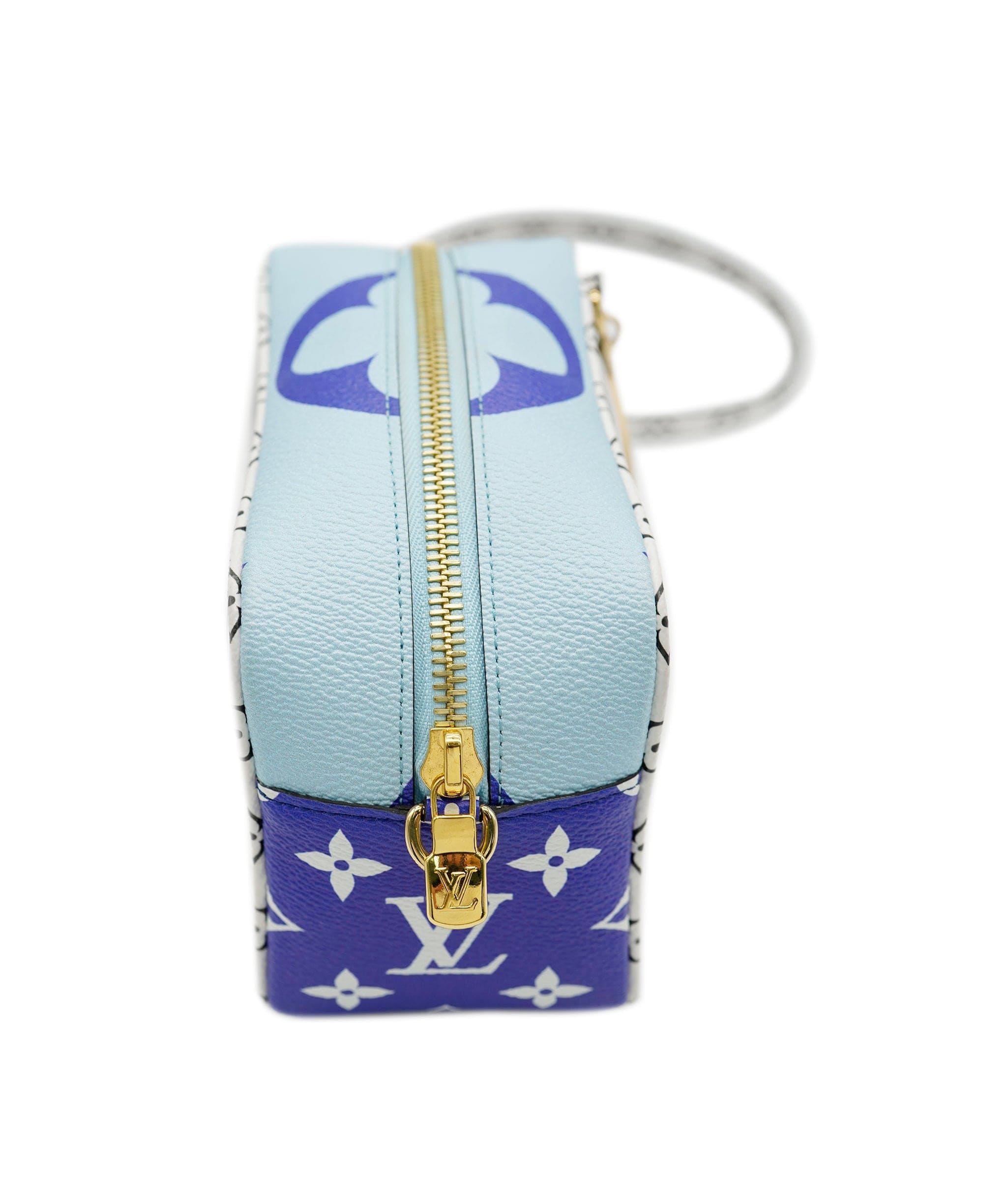 Louis Vuitton Louis Vuitton Blue Giant Monogram Coated Canvas and PVC Saint Barth Beach Pouch Gold Hardware ALC0812