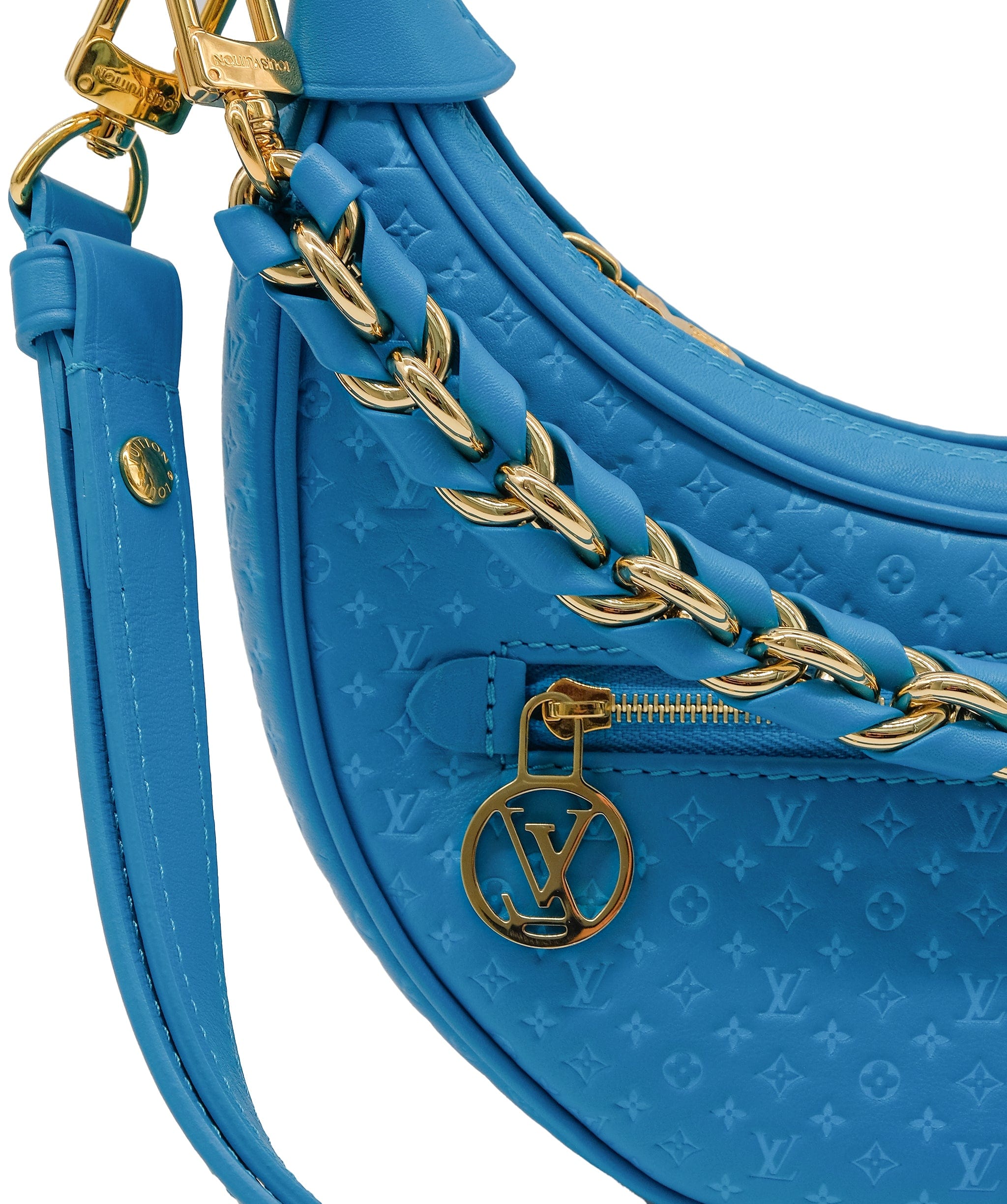 Louis Vuitton Louis Vuitton Blue Nano Leather Loop Bag RJC3754