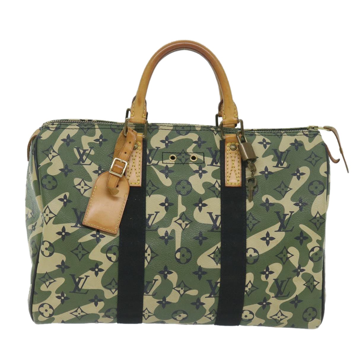 Louis Vuitton Louis Vuitton Camouflage Takashi Murakami Speedy 35 Hand Bag M95773 Auth 59356A AJCSC1033