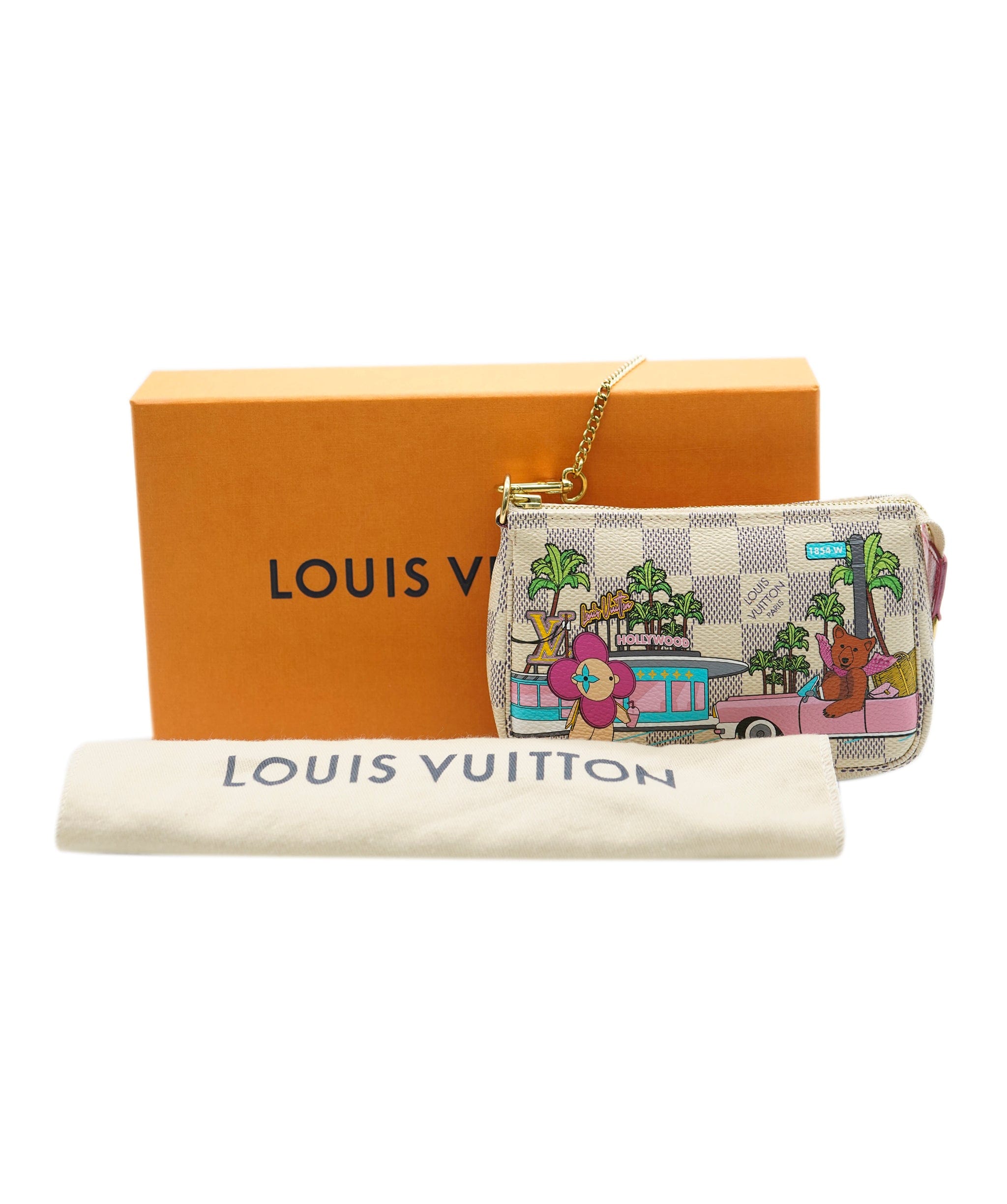 Louis Vuitton Louis Vuitton Damier Azur Canvas Christmas Animation Mini Pochette Accessories ABC0762