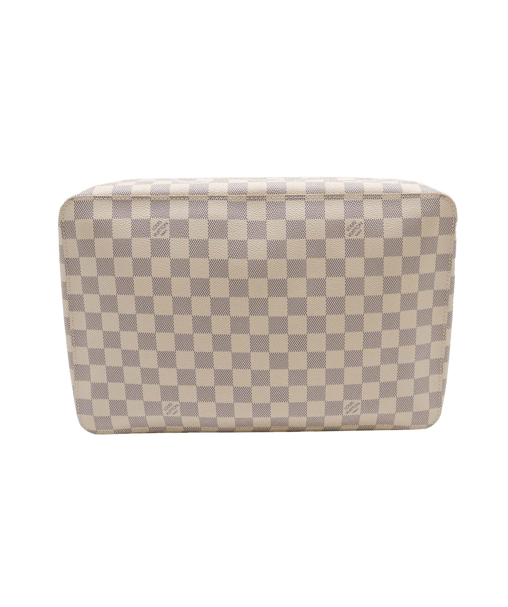 Louis Vuitton LOUIS VUITTON Damier Azur Cube De Langemont GM Cosmetic Pouch LV Auth 64139A DXBV0065