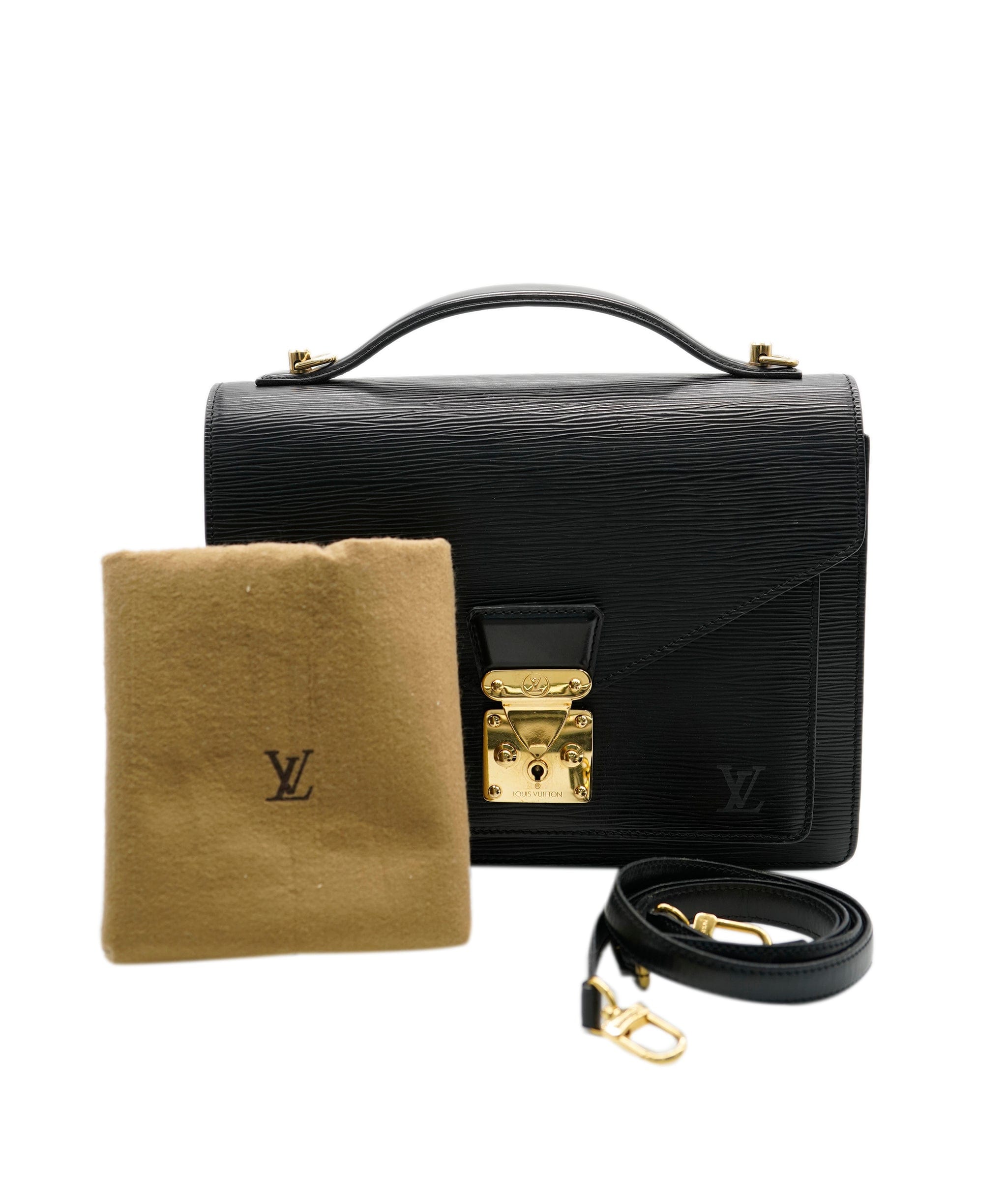 Louis Vuitton louis vuitton epi monceau 2 way handbag briefcase black  ASL8512