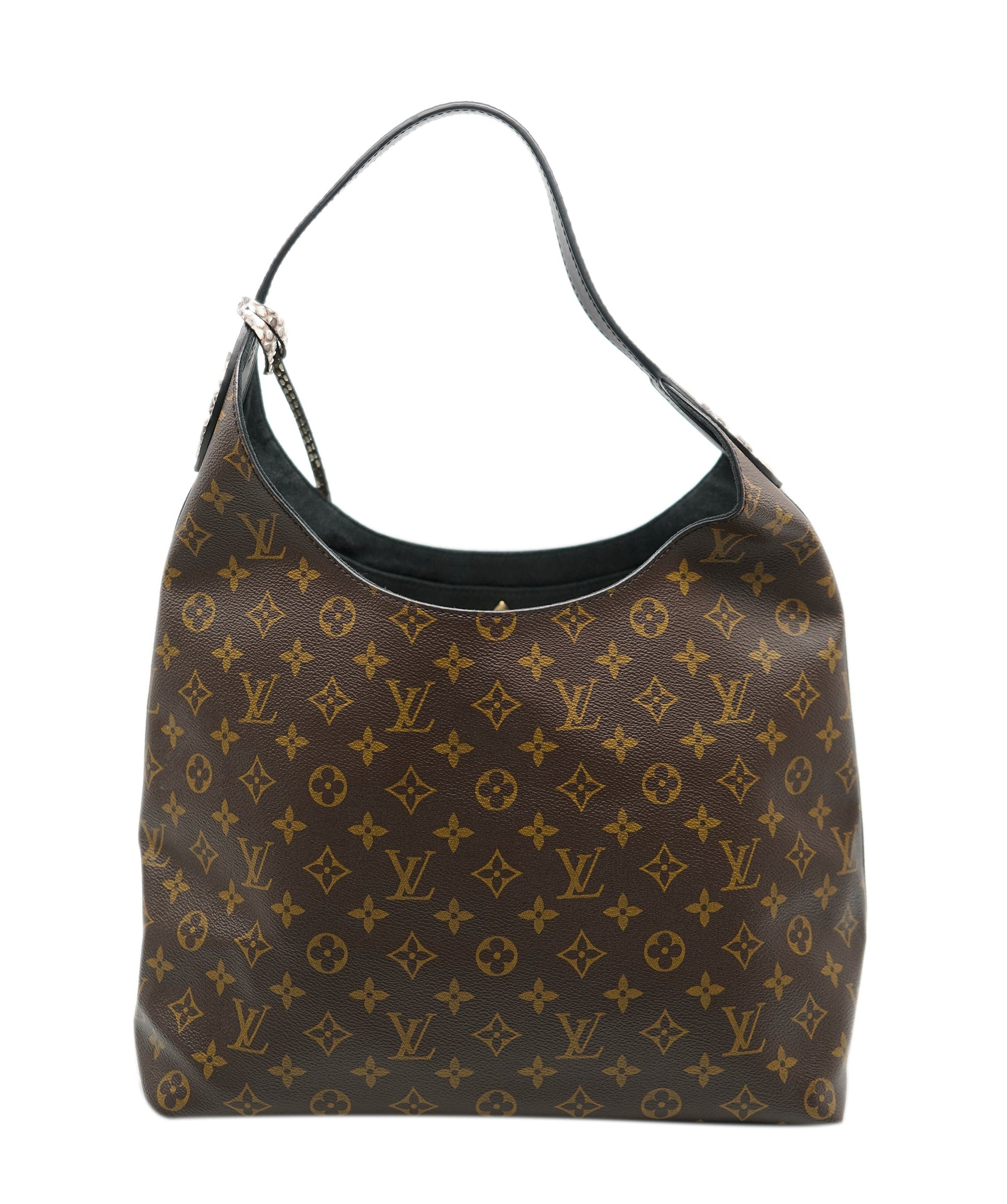 Louis Vuitton Louis Vuitton Grey Python Monogram Canvas Flower Hobo ABC0632