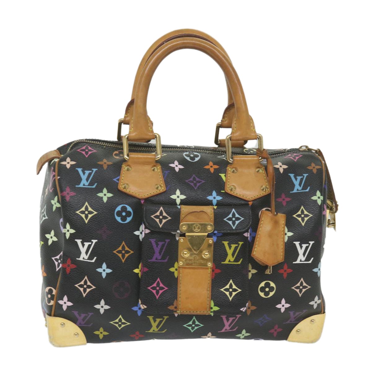 Louis Vuitton Louis Vuitton Monogram Multicolour Speedy 30 Hand Bag Black M92642 LV Auth 56600 AJCSC1105