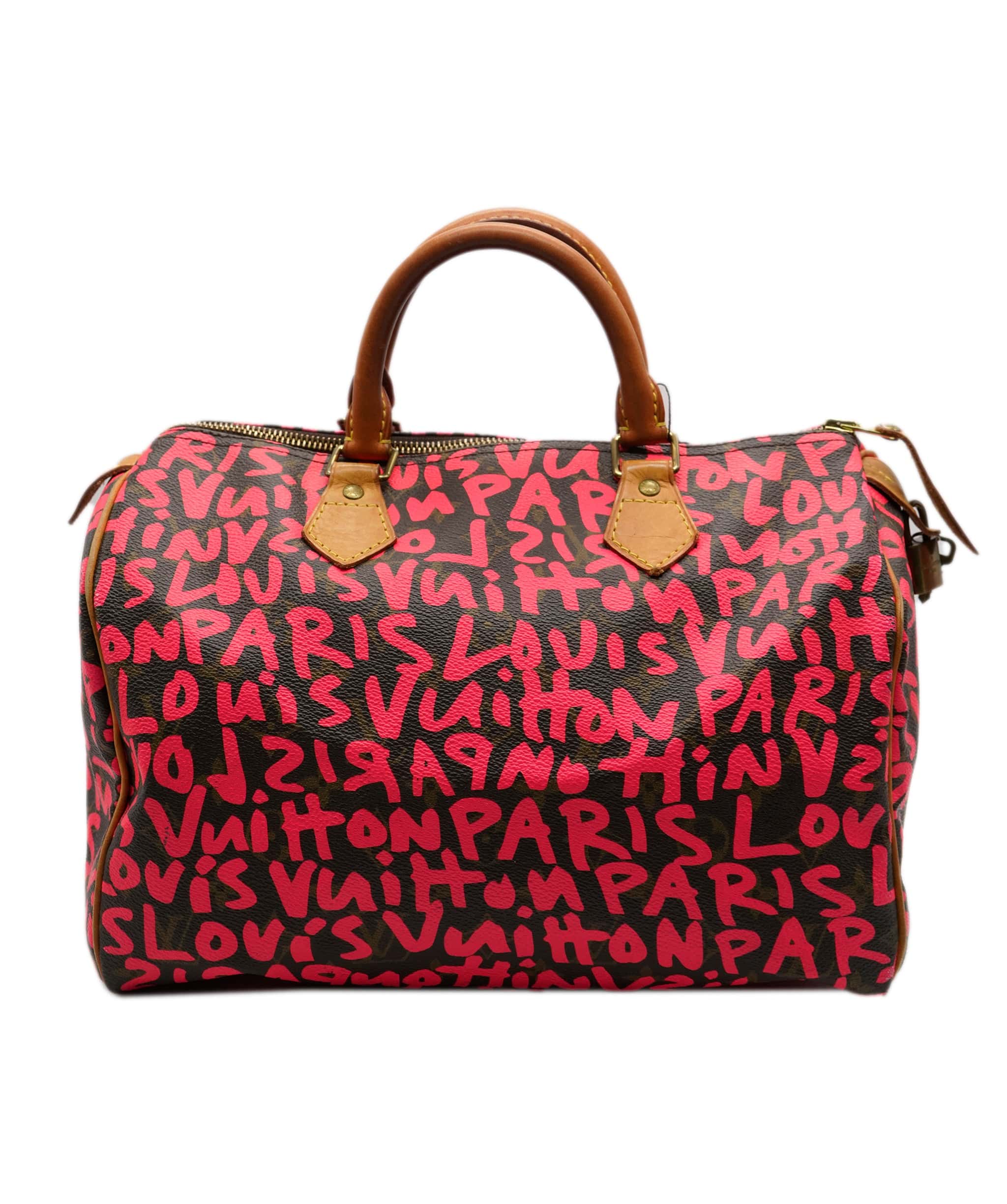 Louis Vuitton Louis Vuitton Speedy handbag 30 limited edition "Graffiti" by Stephen Sprouse Brown Pink ALL0660