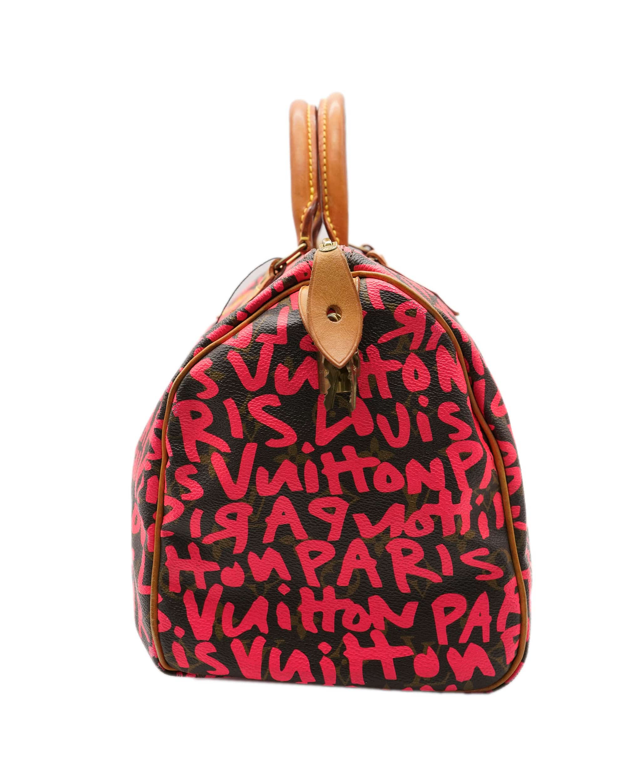 Louis Vuitton Louis Vuitton Speedy handbag 30 limited edition "Graffiti" by Stephen Sprouse Brown Pink ALL0660