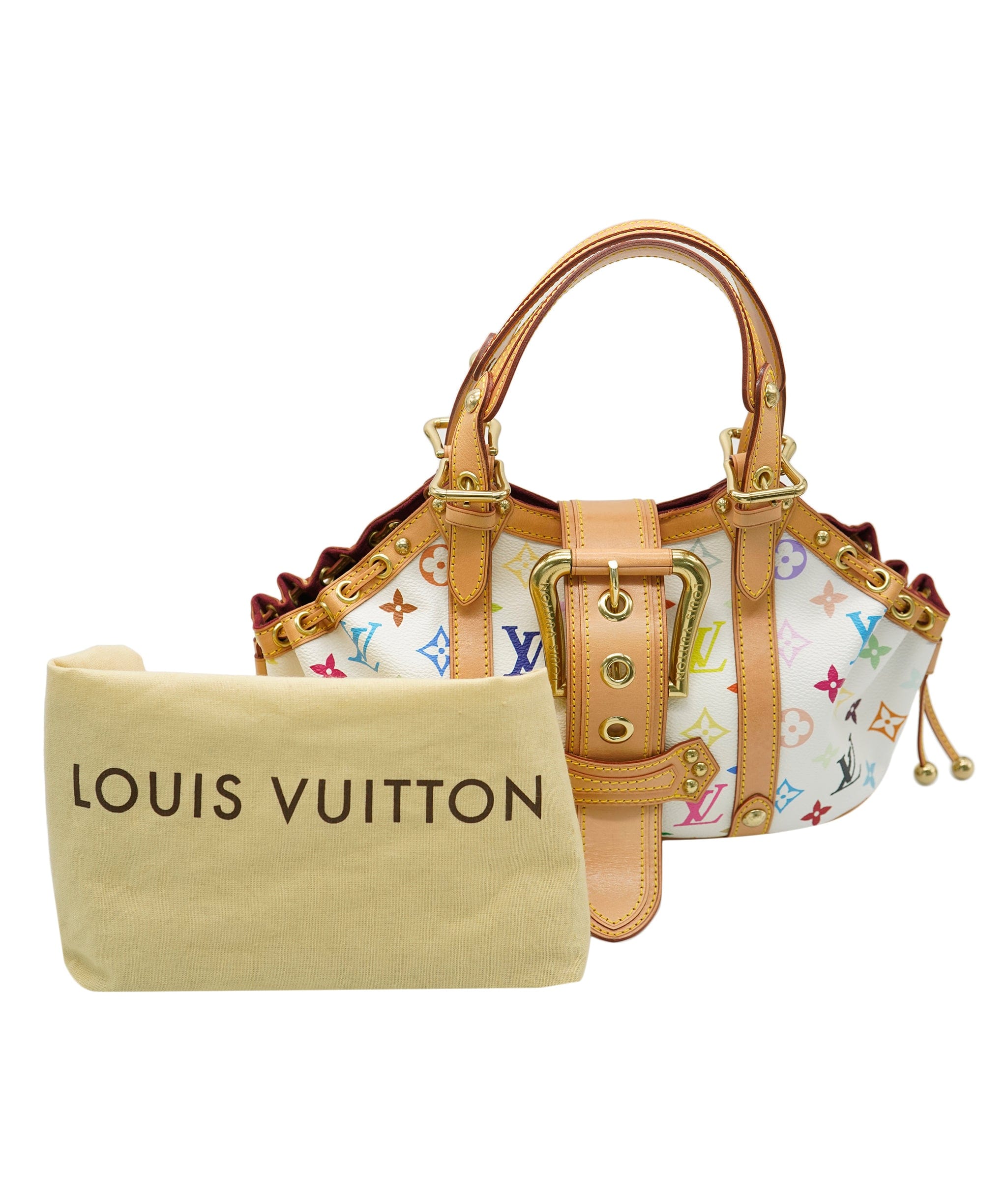 Louis Vuitton Louis Vuitton White Multicolore Monogram Canvas Theda GM ABC0670