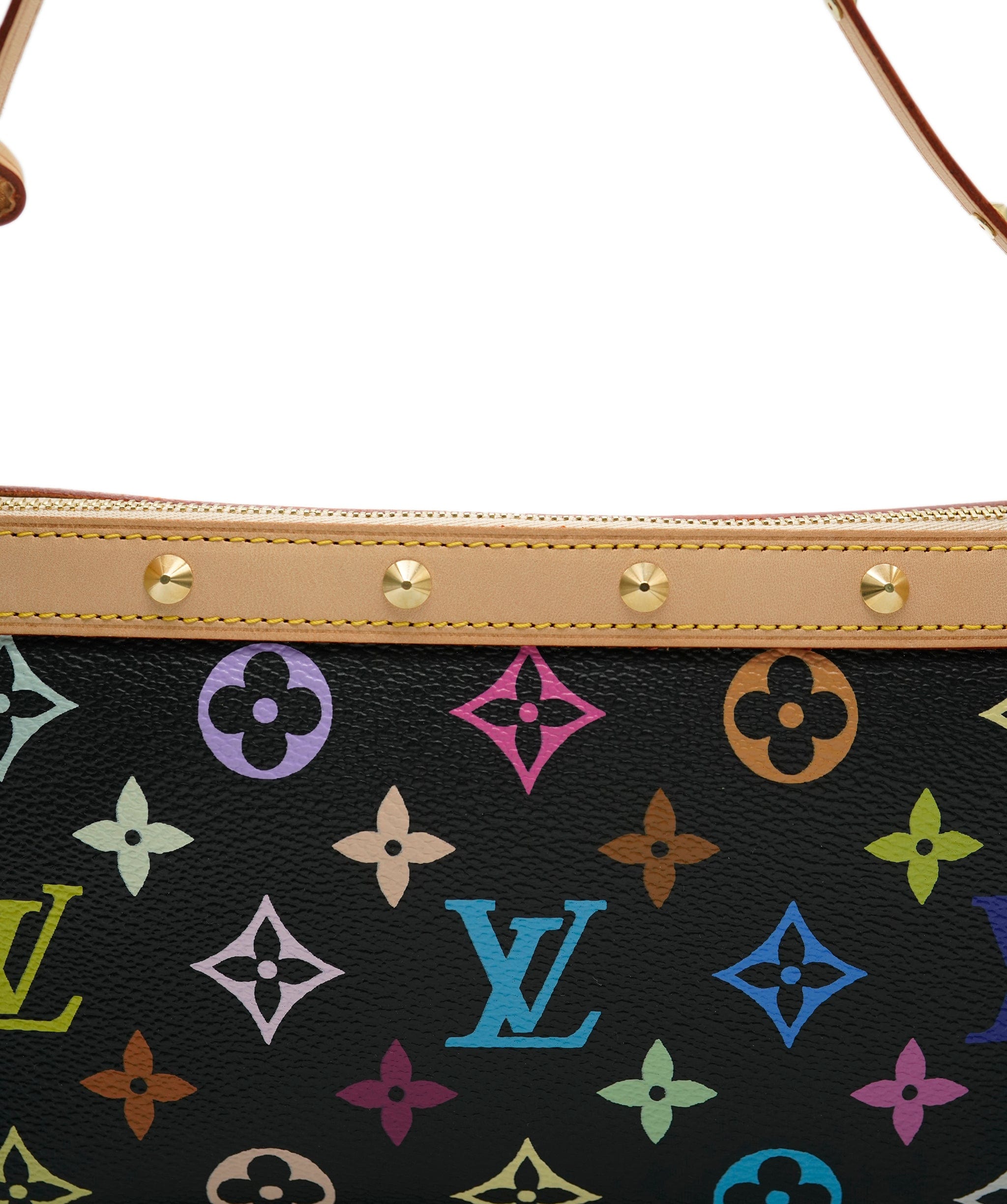 Louis Vuitton Louis Vuitton x Takashi Murakami Black Multicolor Canvas Pochette Accessories ABC0478