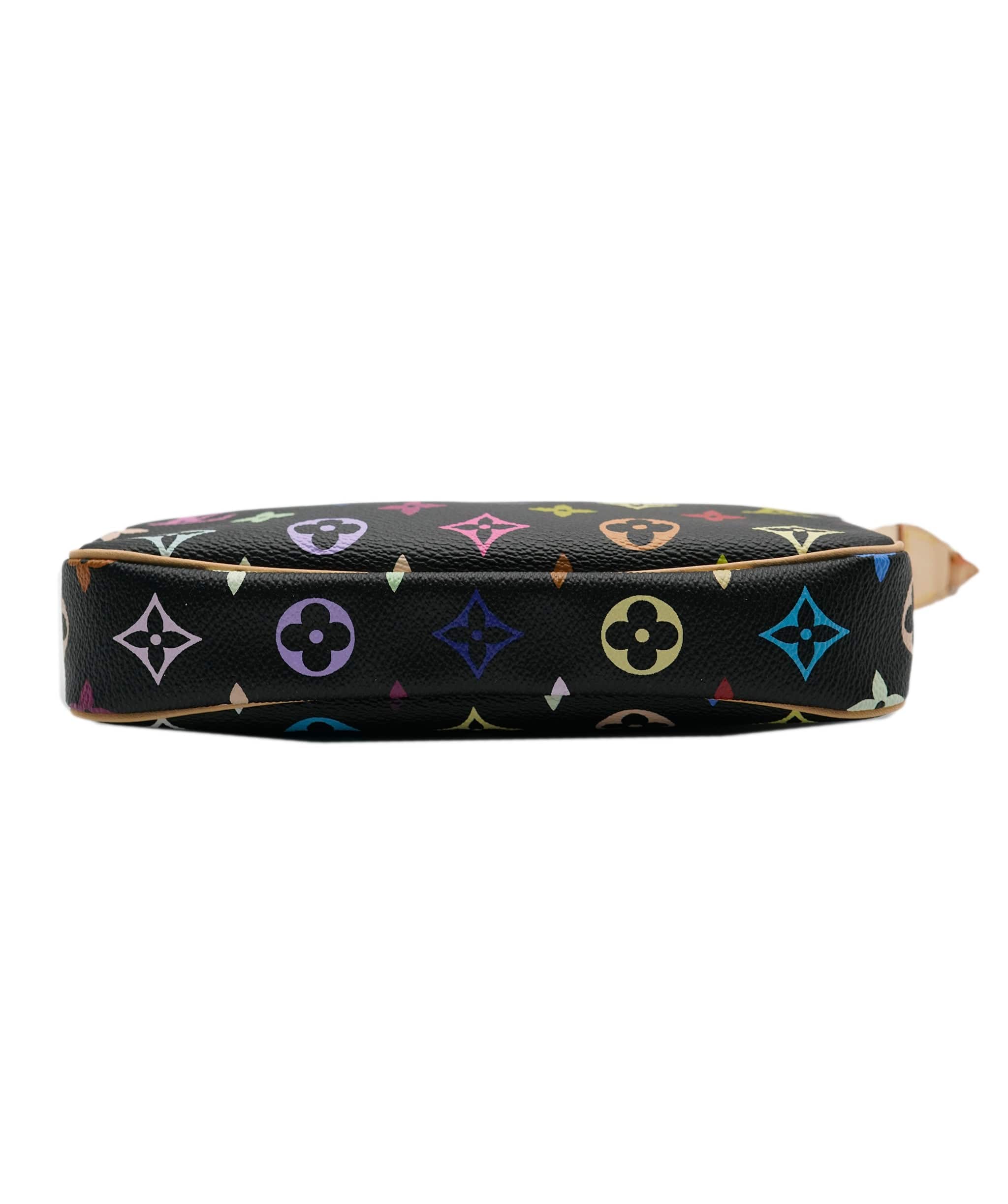 Louis Vuitton Louis Vuitton x Takashi Murakami Black Multicolor Canvas Pochette Accessories ABC0478