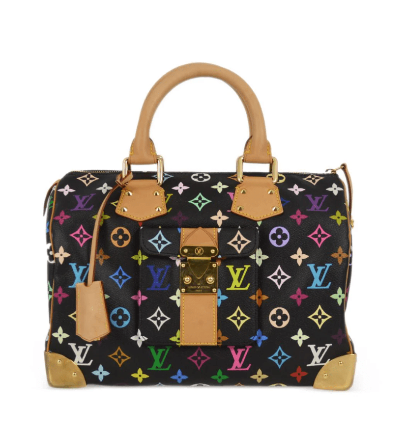 Louis Vuitton Louis Vuitton X Takashi Murakami Speedy 30 Multicolour Black Canvas SKC1832