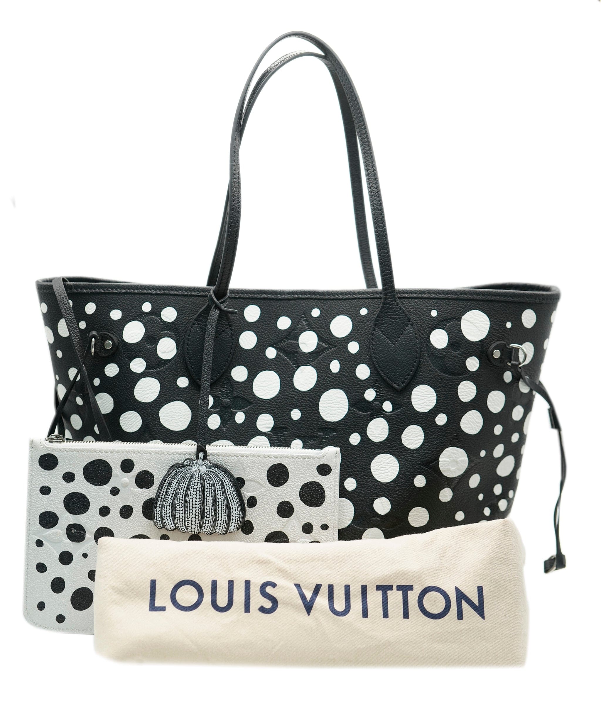 Louis Vuitton Louis Vuitton Yayoi Kusama Black Monogram Giant Empreinte Infinity Dots Neverfull MM ABC0709