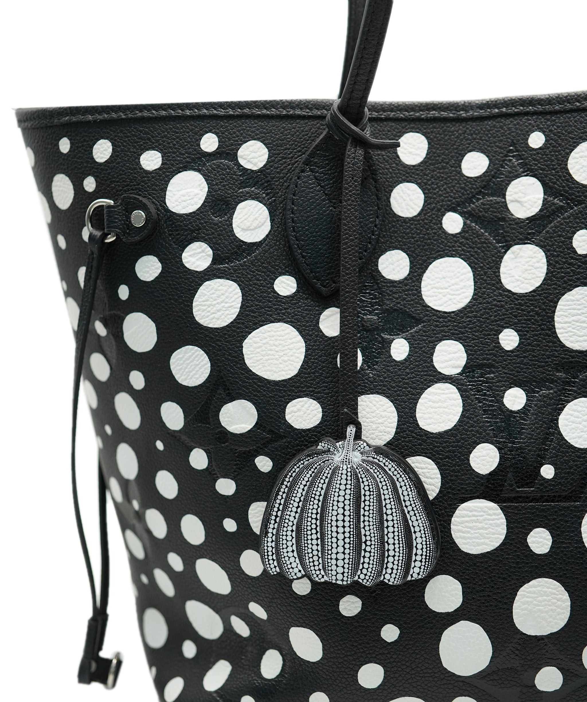 Louis Vuitton Louis Vuitton Yayoi Kusama Black Monogram Giant Empreinte Infinity Dots Neverfull MM ABC0709