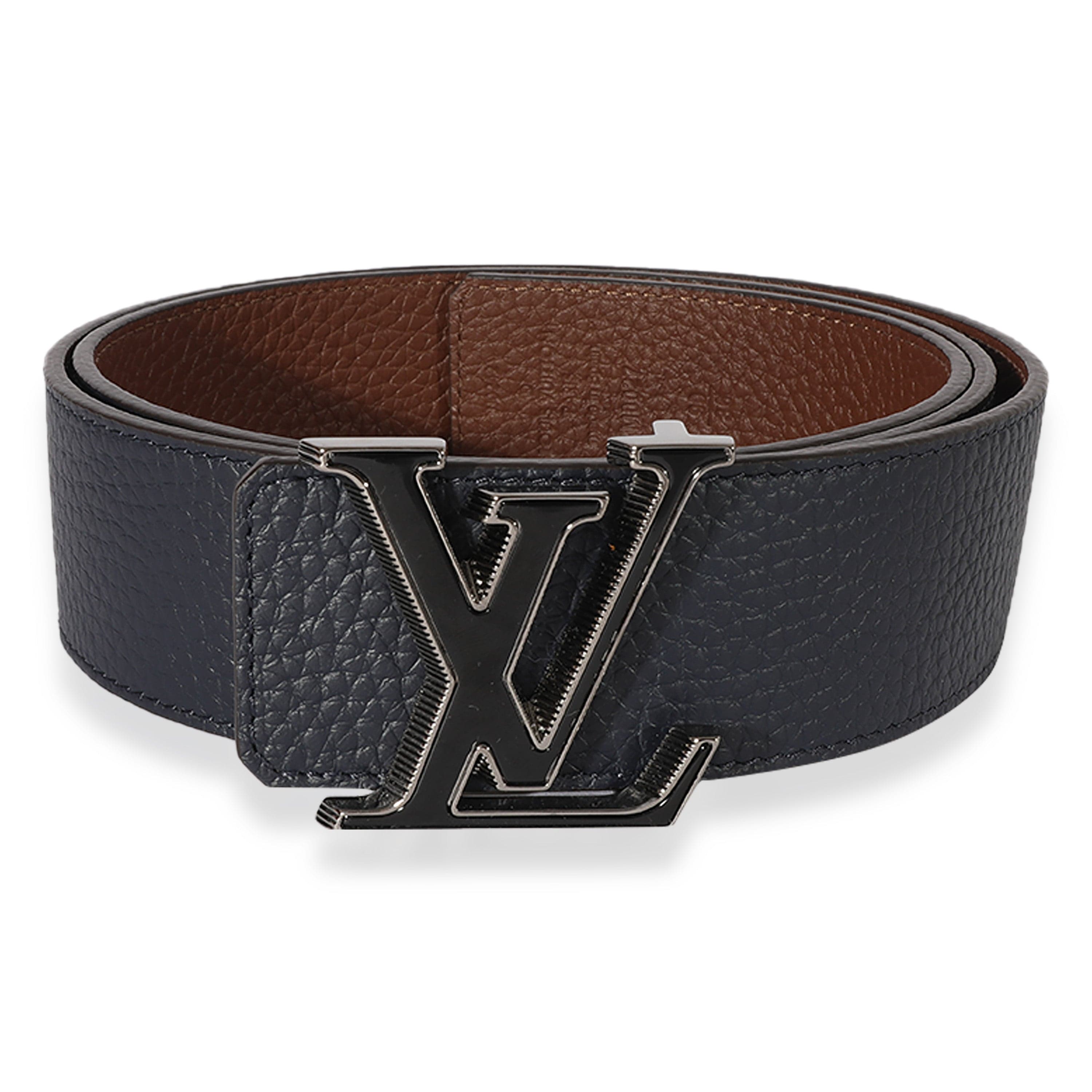 Louis Vuitton Louis Vuitton Black Leather Tilt Monogram Belt 44/90