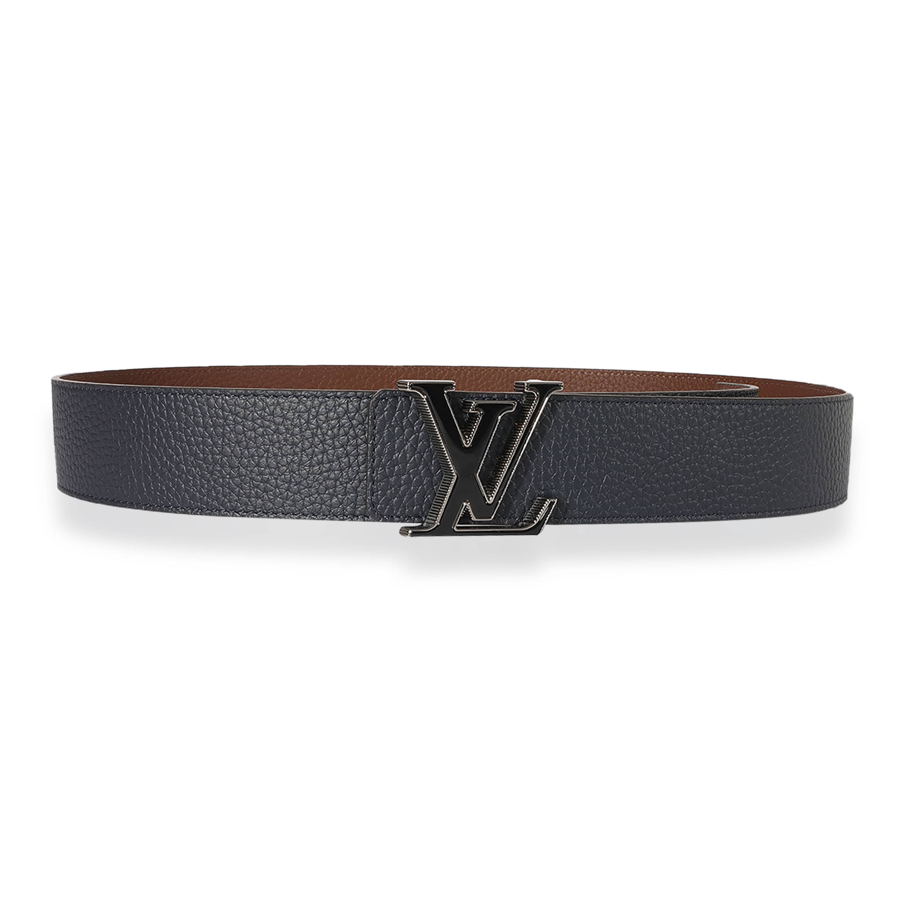 Louis Vuitton Louis Vuitton Black Leather Tilt Monogram Belt 44/90