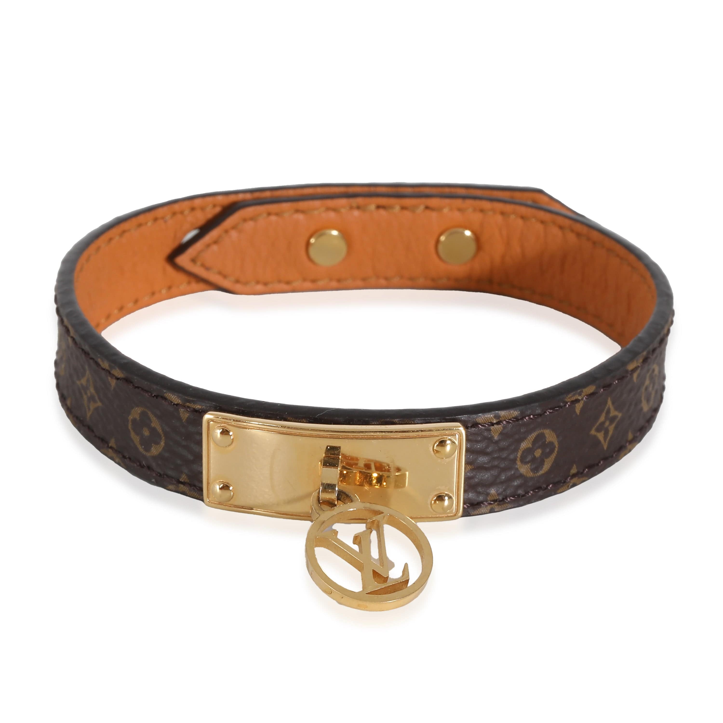 Louis Vuitton Logomania Bracelet Gold Tone & Coated Canvas