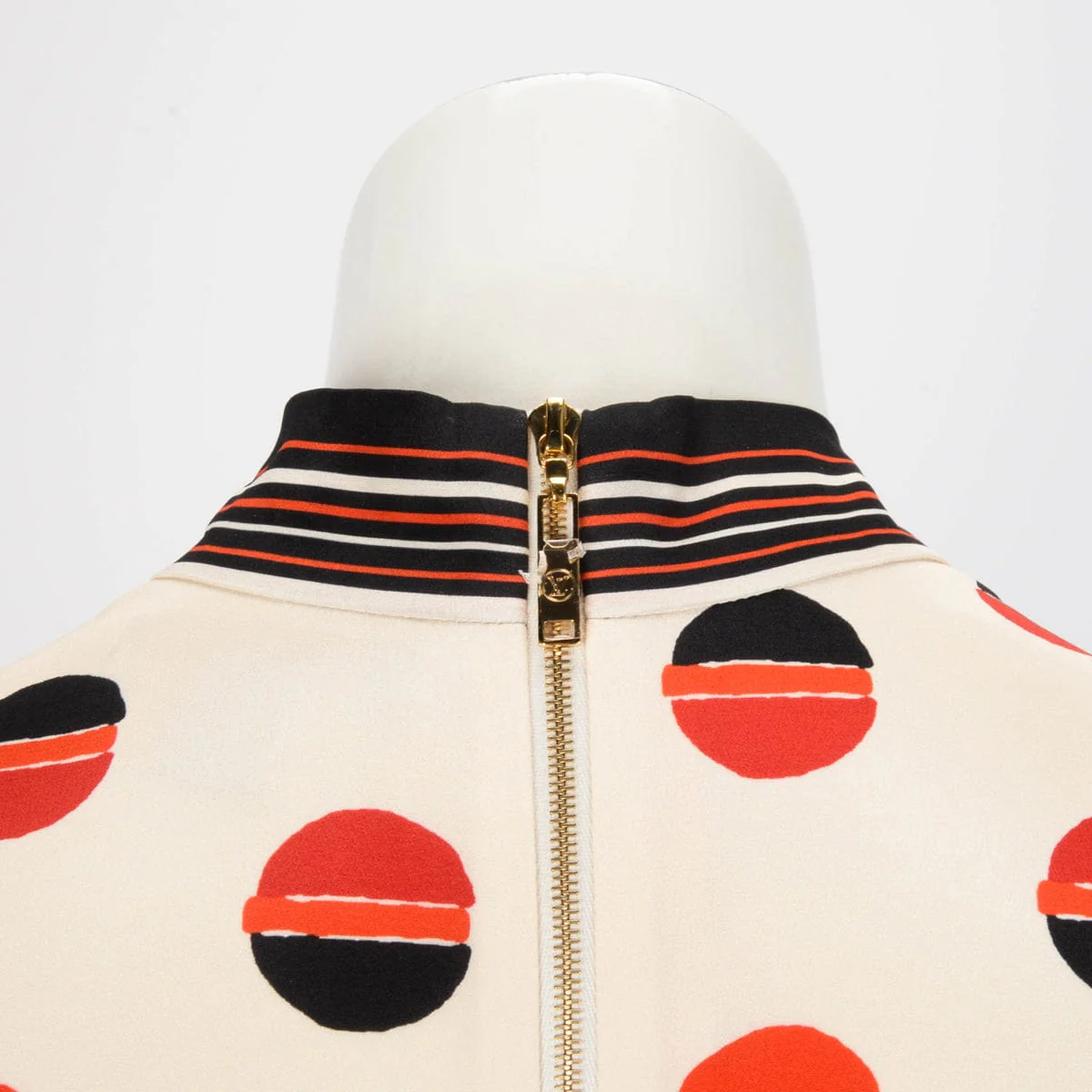 Louis Vuitton Louis Vuitton Beige & Red Silk Flower Printed Dress FR 36