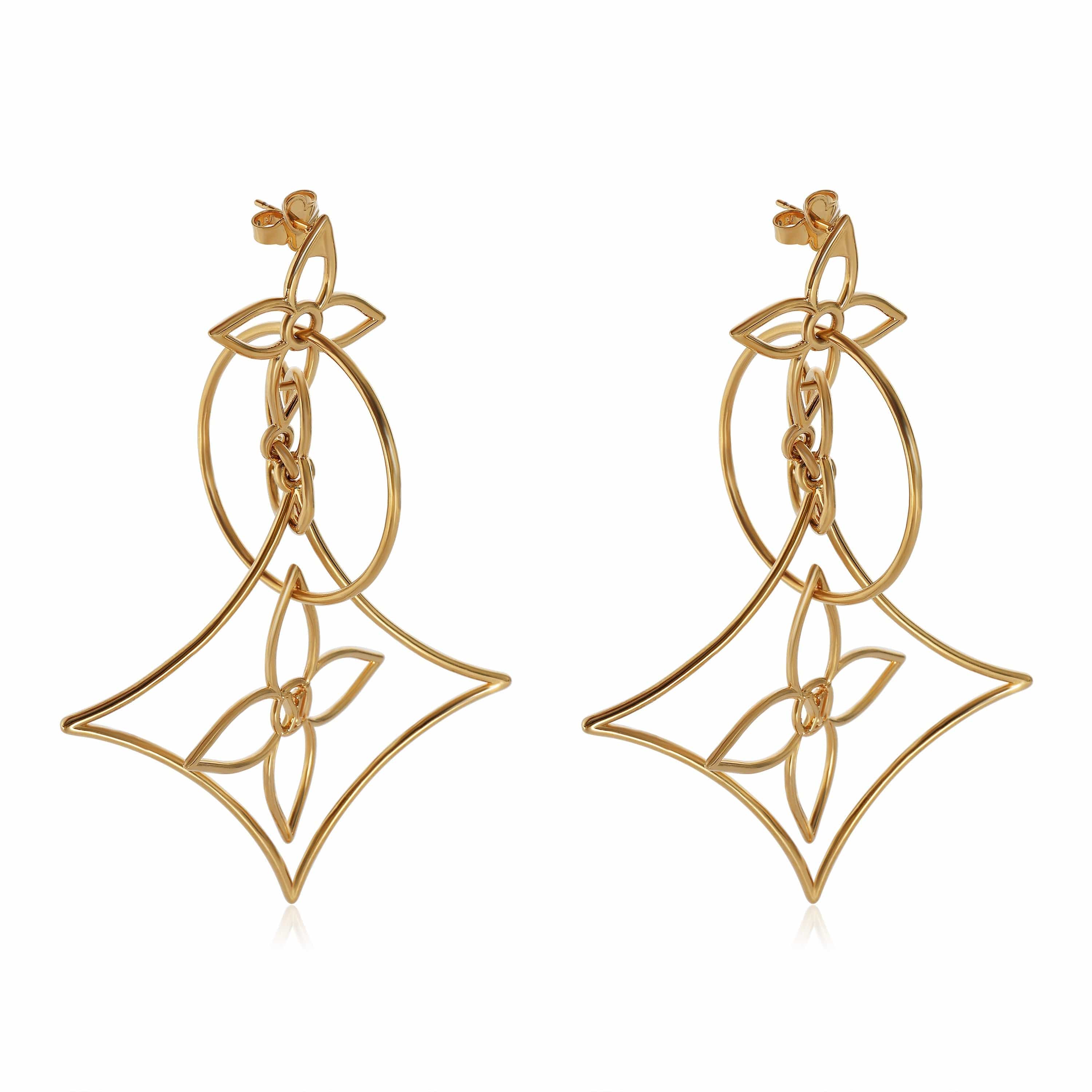 Louis Vuitton Louis Vuitton Twiggy Long Gold Plated Earrings