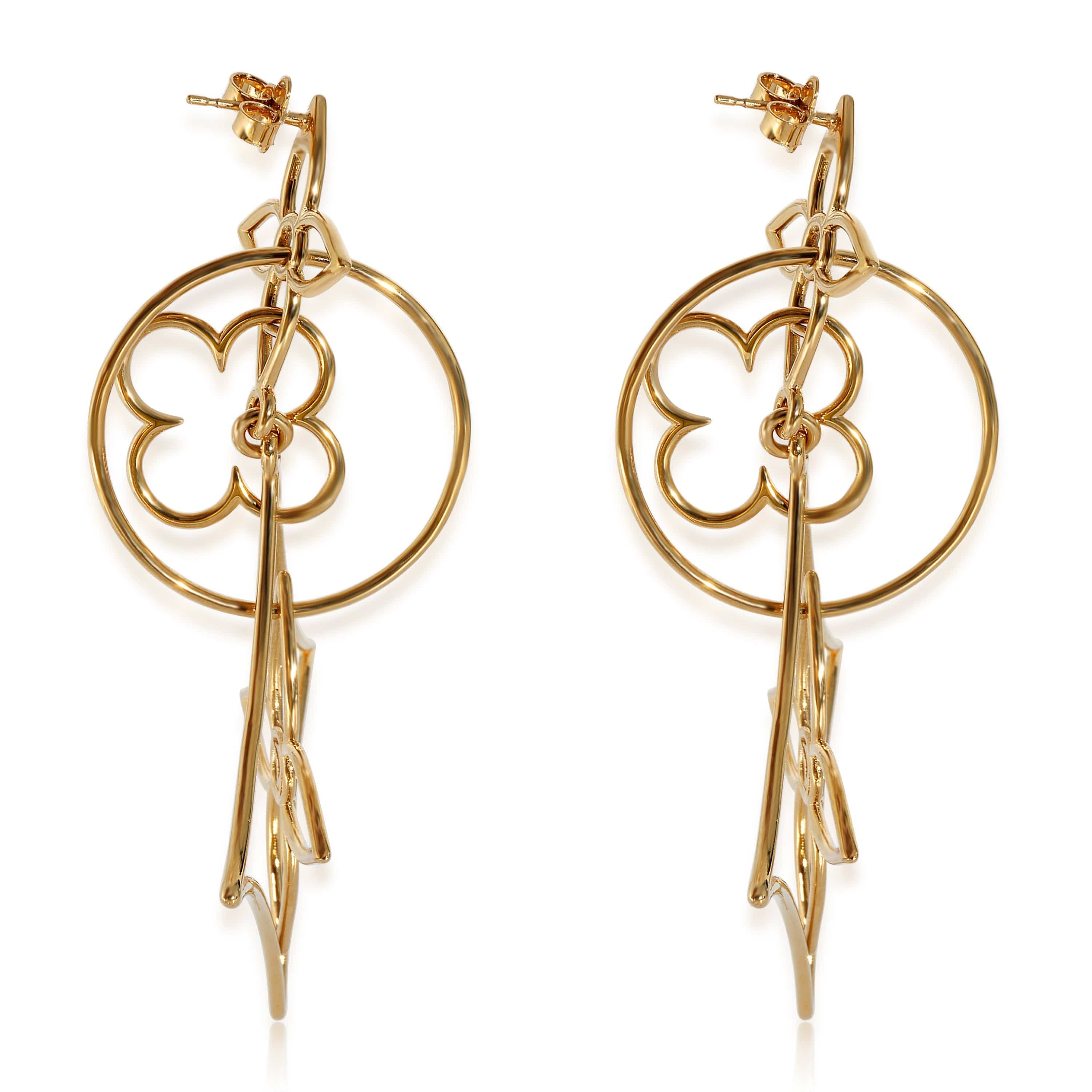 Louis Vuitton Louis Vuitton Twiggy Long Gold Plated Earrings