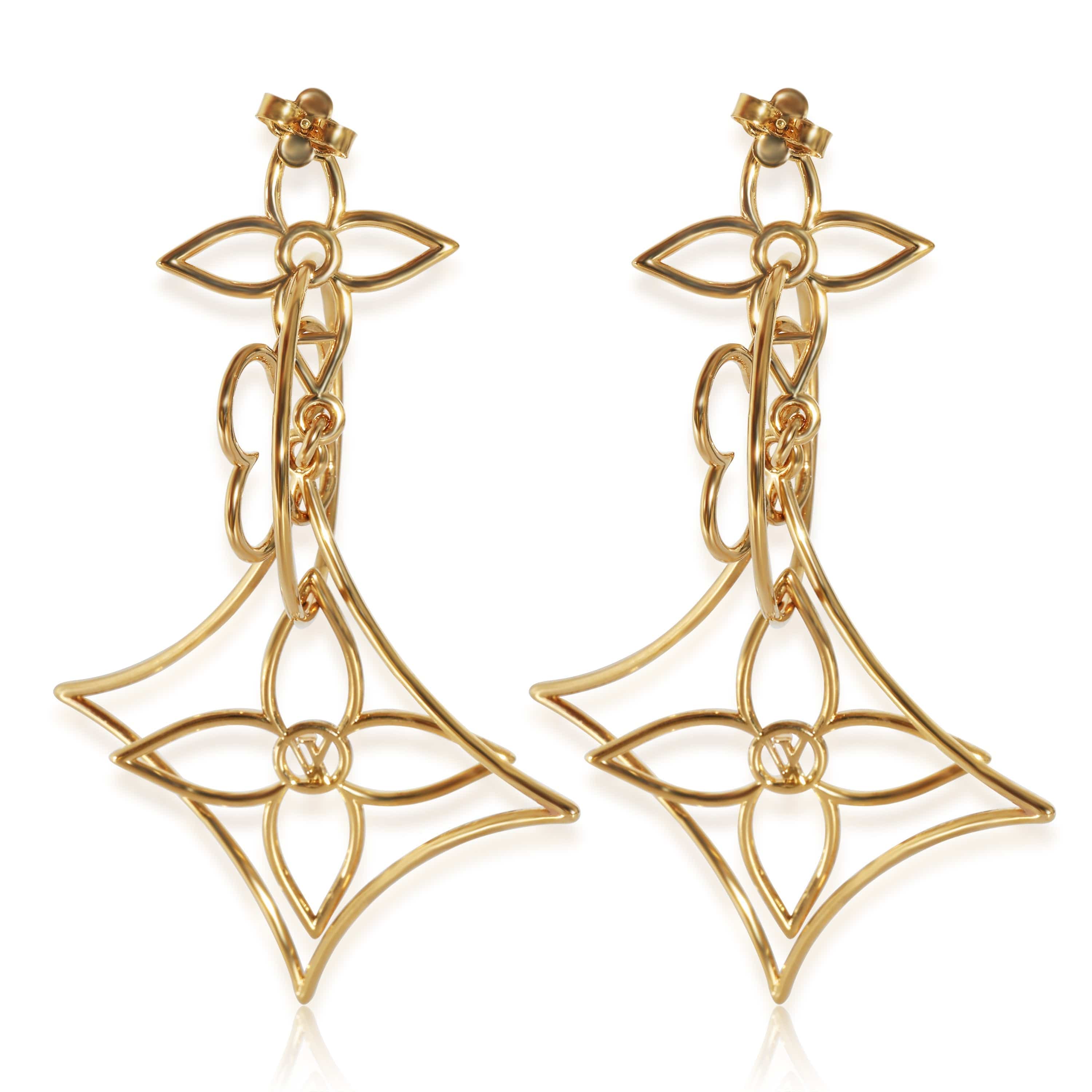 Louis Vuitton Louis Vuitton Twiggy Long Gold Plated Earrings