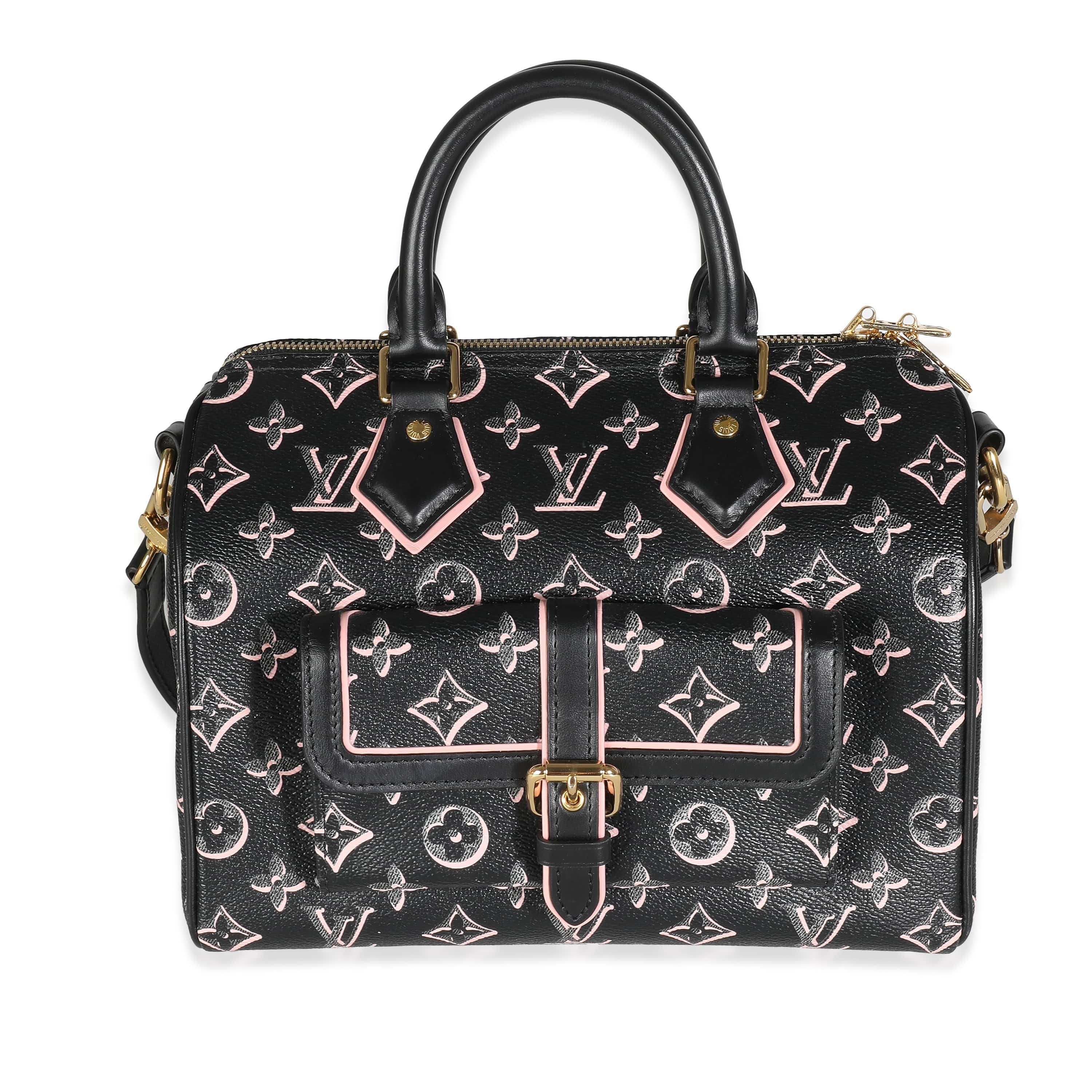 Louis Vuitton Black Pink Monogram Canvas Fall For You Speedy Bandouliere 25