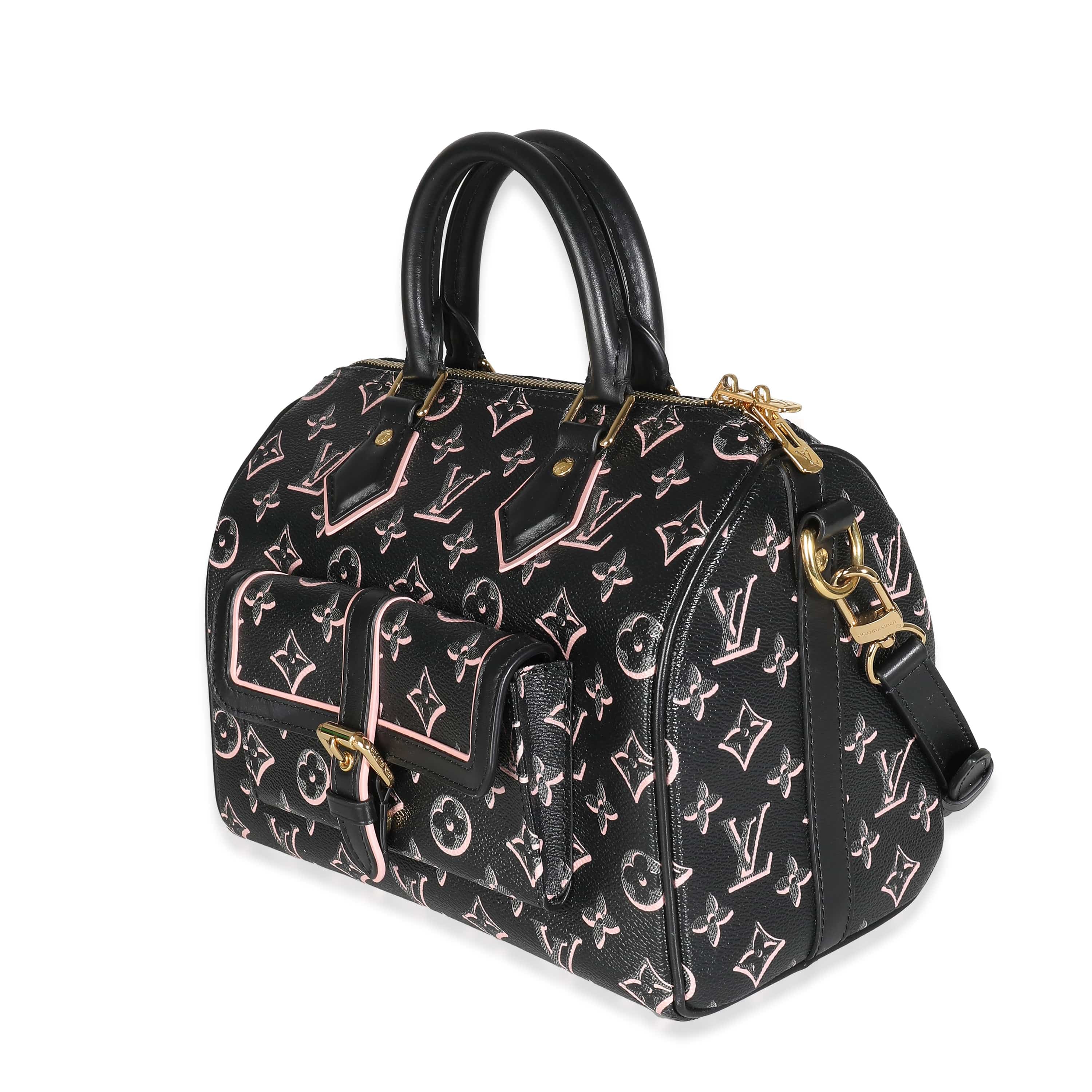 Louis Vuitton Black Pink Monogram Canvas Fall For You Speedy Bandouliere 25