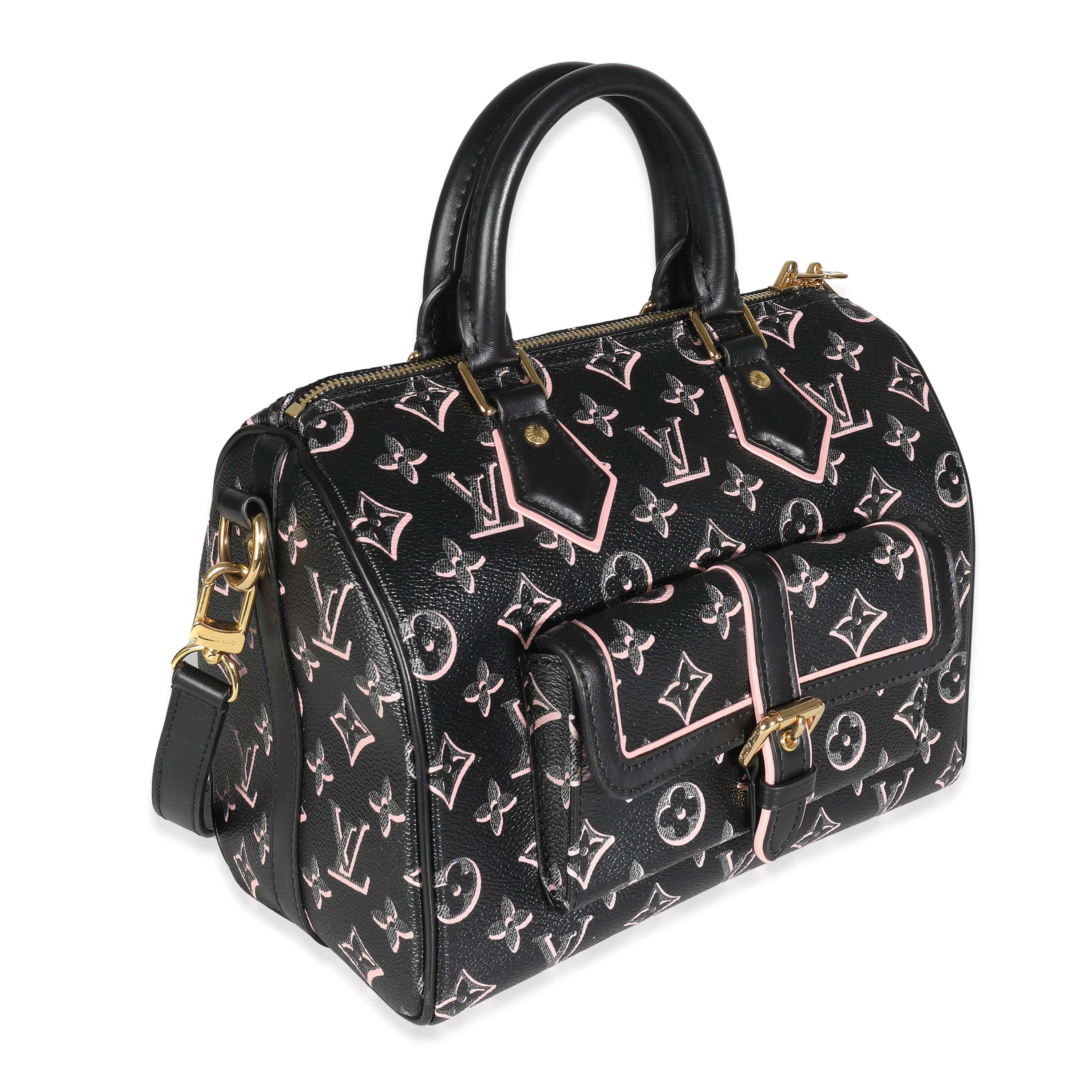 Louis Vuitton Black Pink Monogram Canvas Fall For You Speedy Bandouliere 25