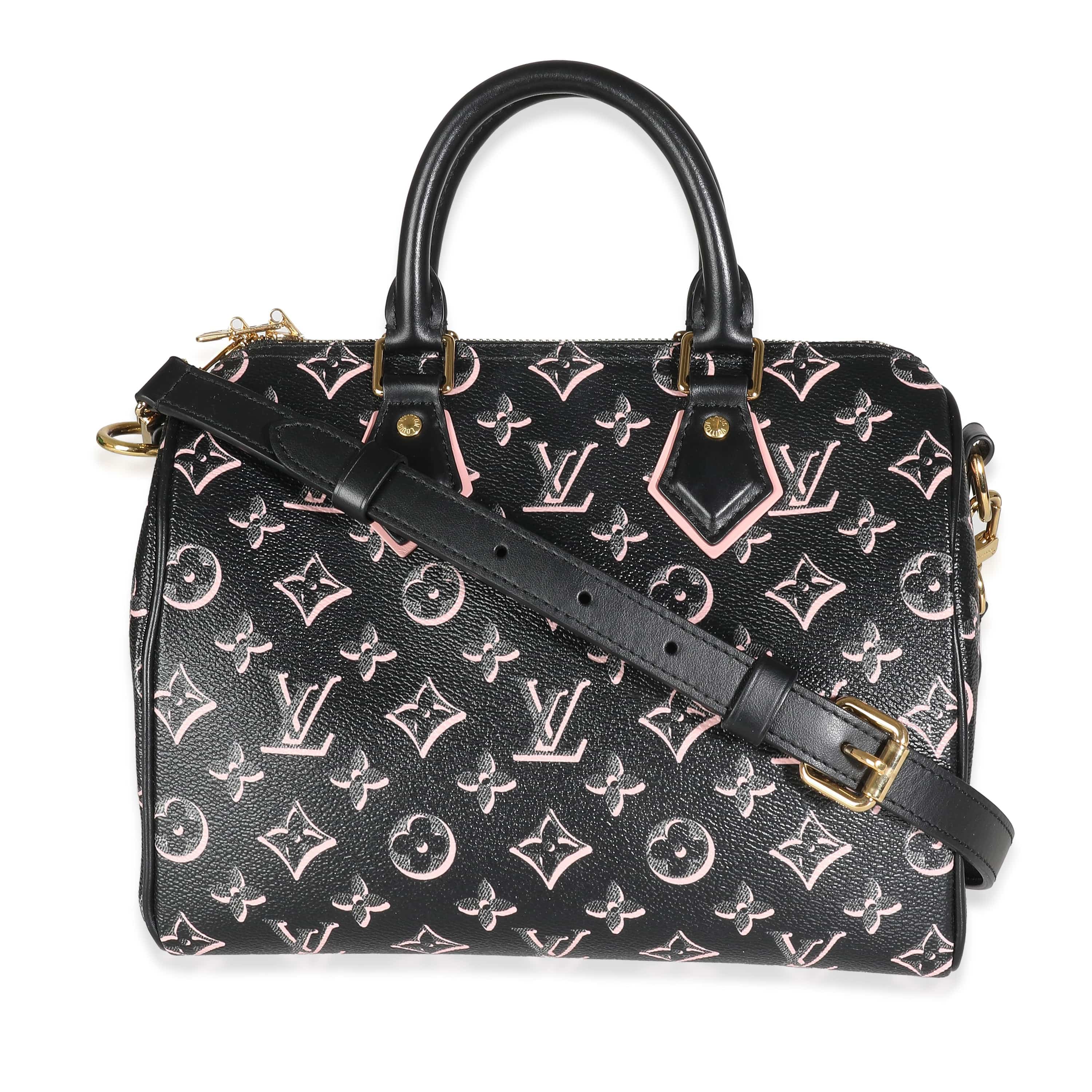 Louis Vuitton Black Pink Monogram Canvas Fall For You Speedy Bandouliere 25