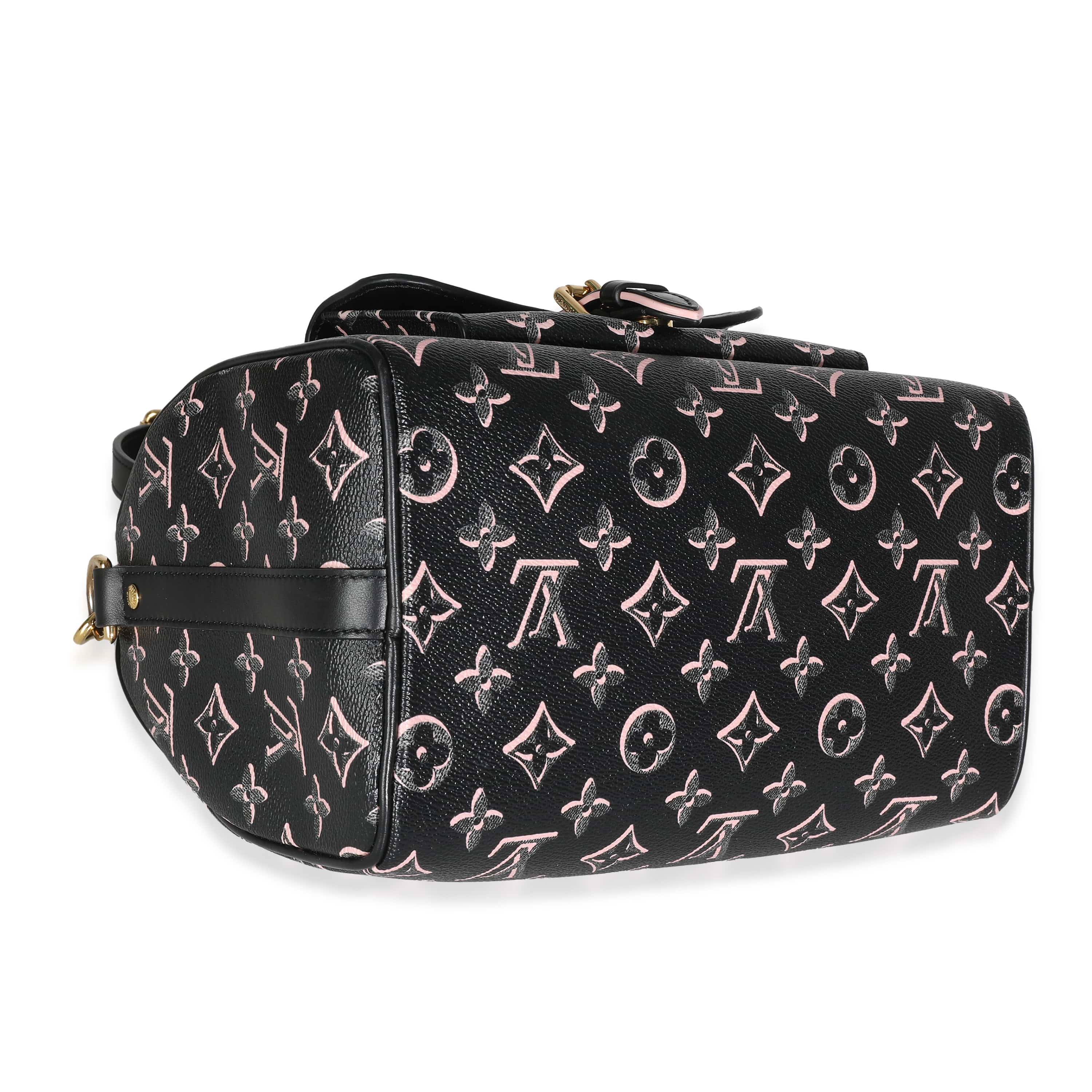 Louis Vuitton Black Pink Monogram Canvas Fall For You Speedy Bandouliere 25