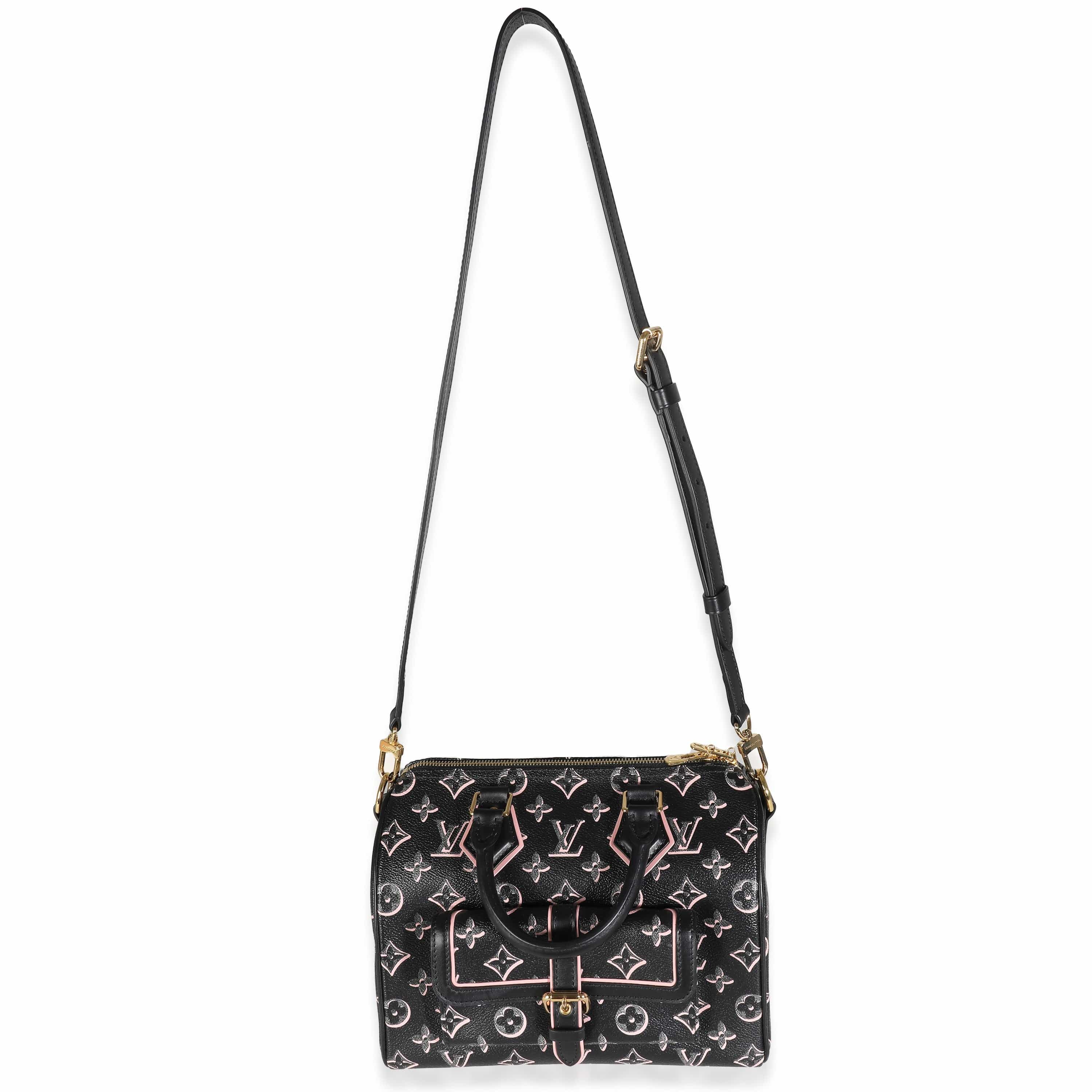 Louis Vuitton Black Pink Monogram Canvas Fall For You Speedy Bandouliere 25