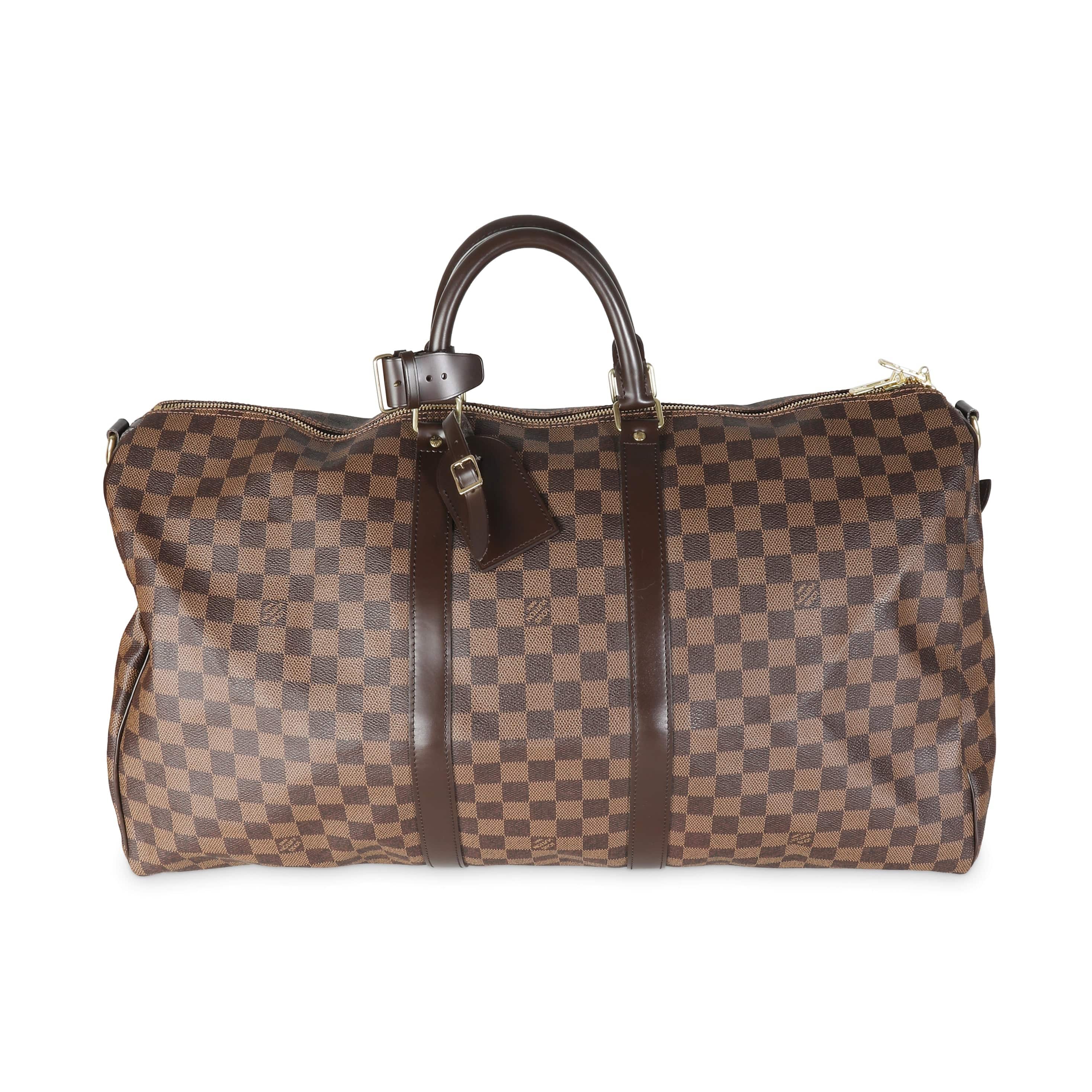 Louis Vuitton Damier Ebene Canvas Keepall Bandouliere 55