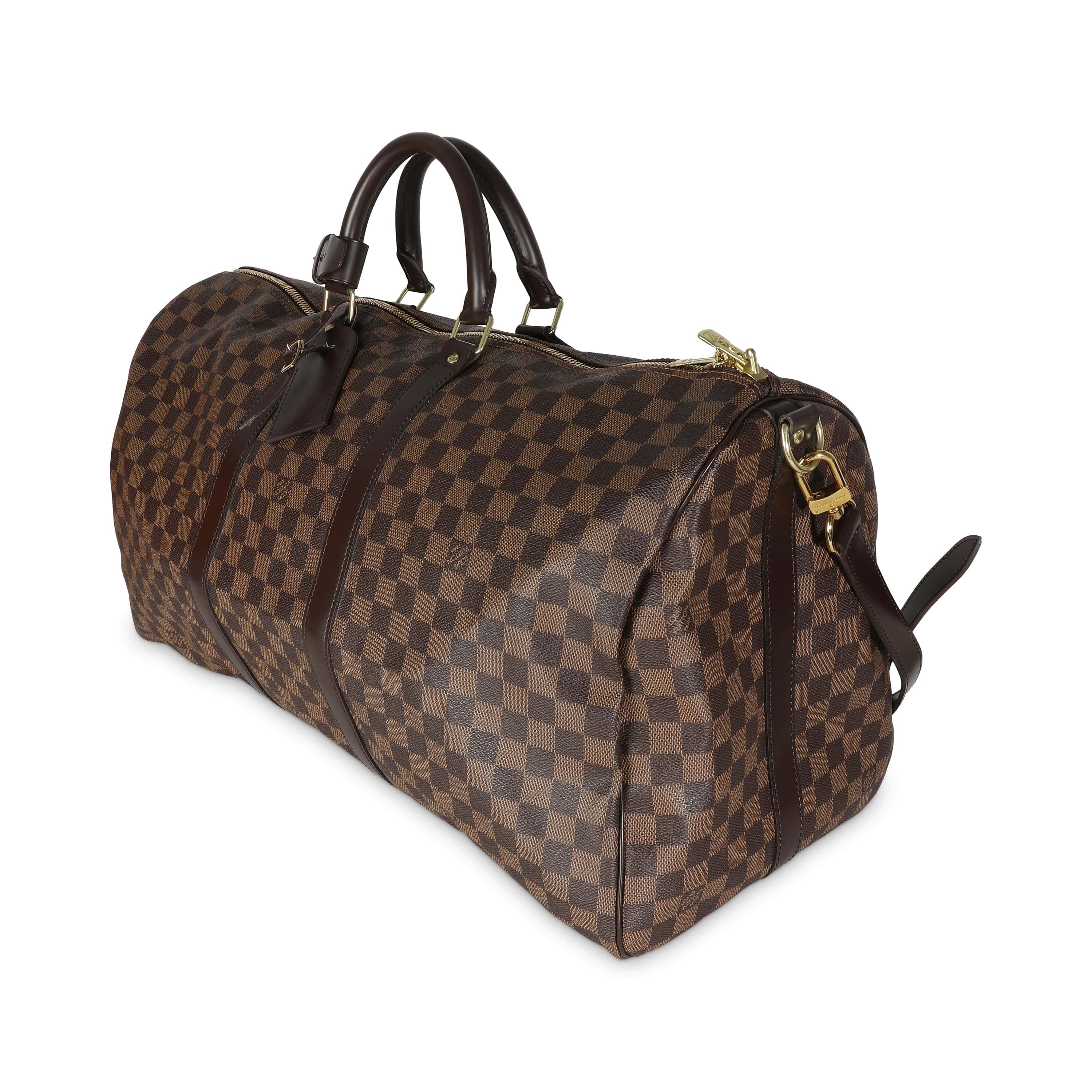 Louis Vuitton Damier Ebene Canvas Keepall Bandouliere 55