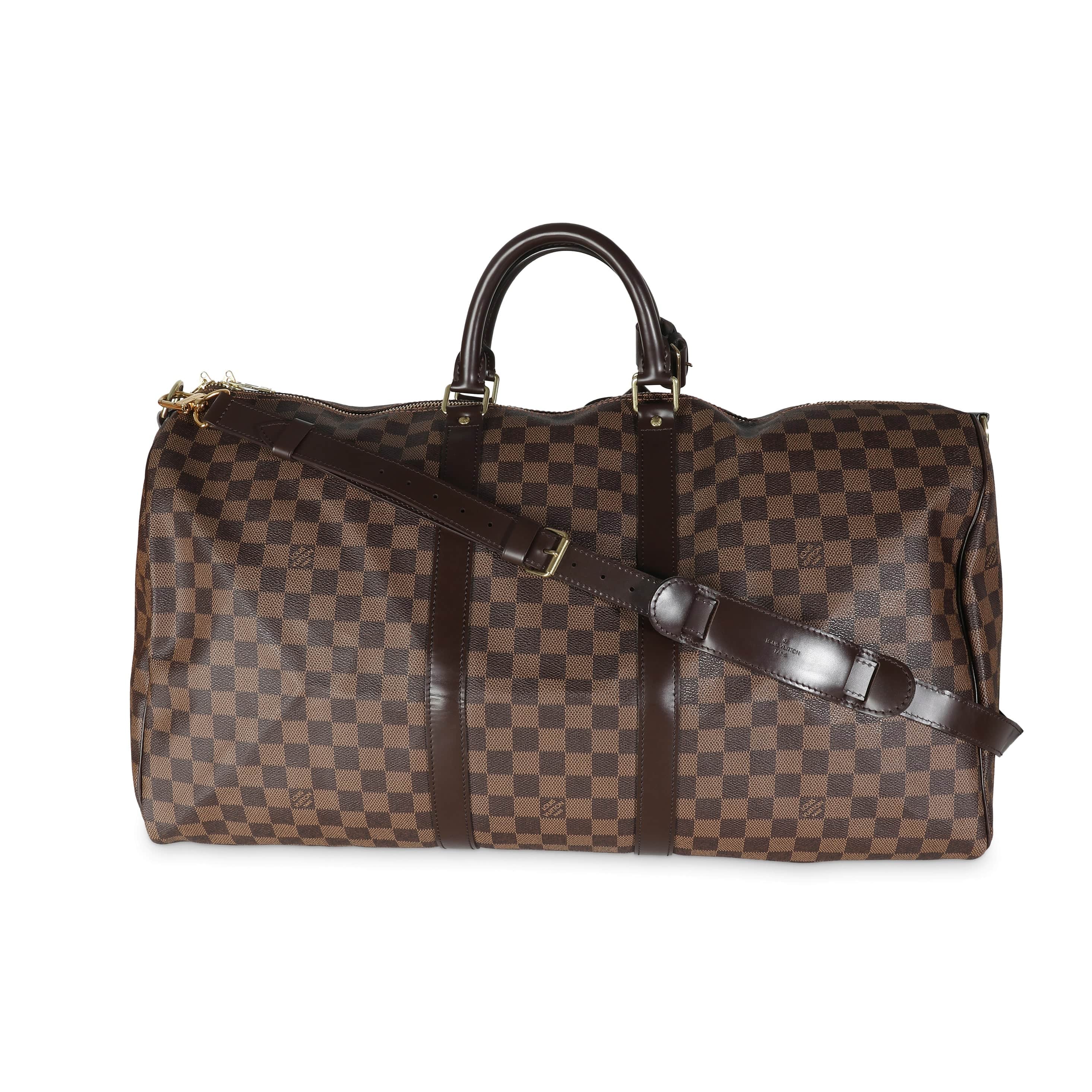 Louis Vuitton Damier Ebene Canvas Keepall Bandouliere 55